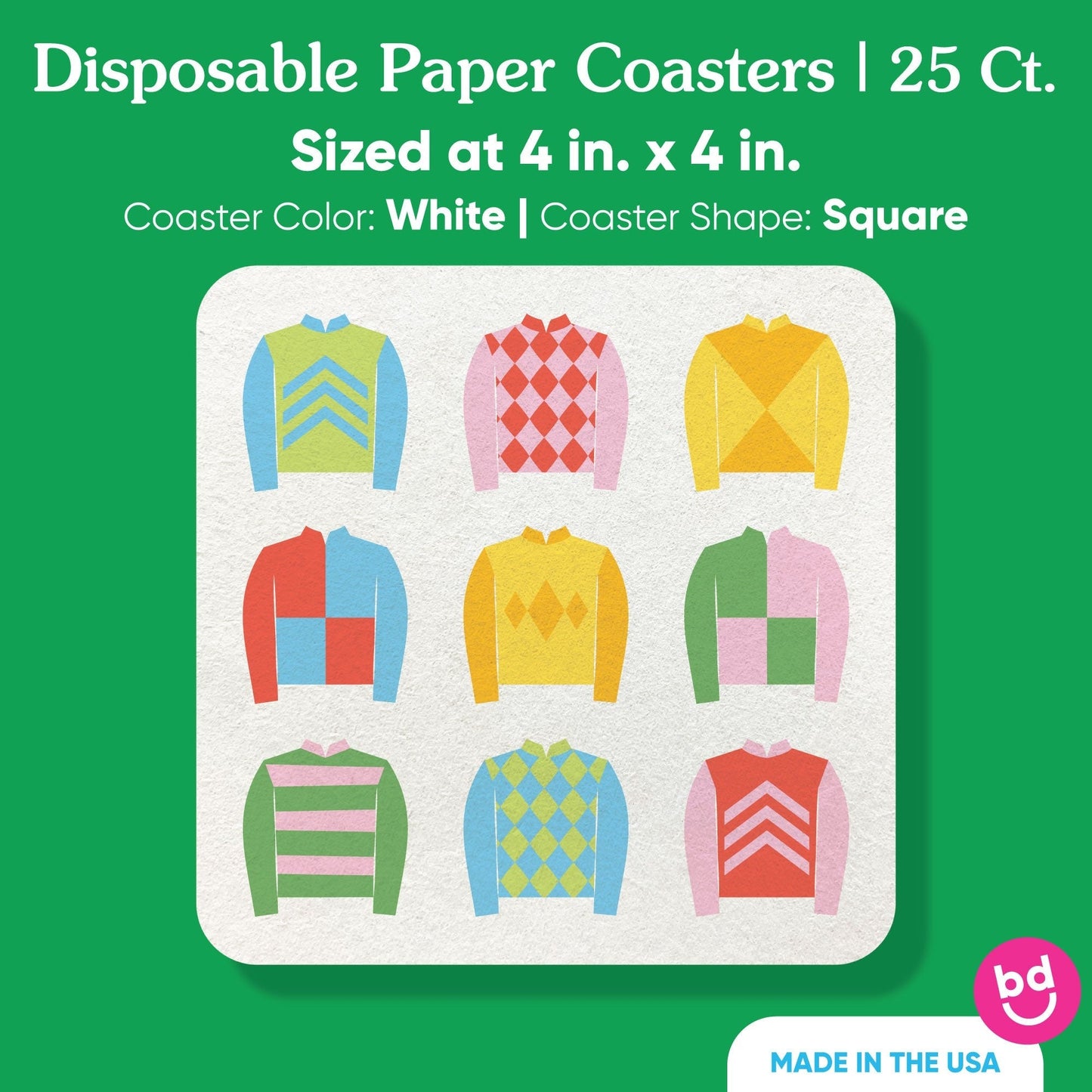 Drink Coasters - Derby Horse Race - 25 Ct