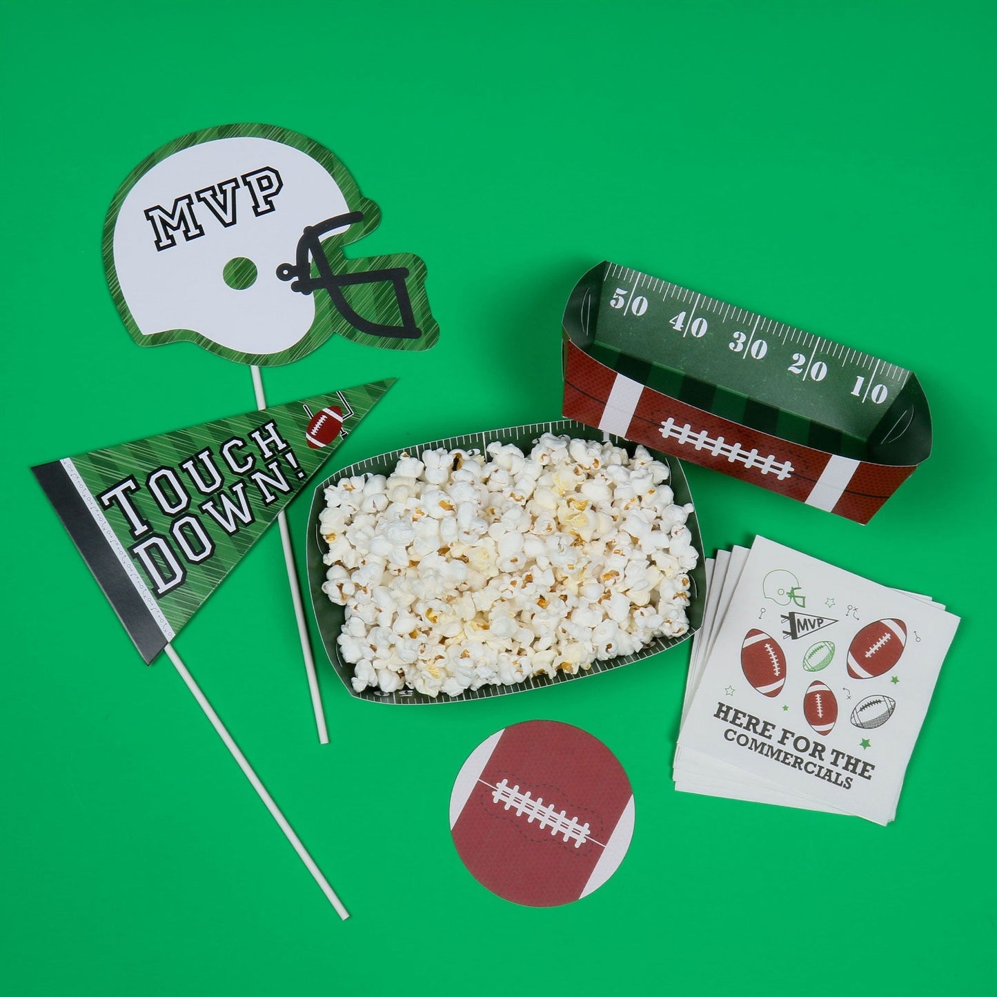 End Zone - Football - Baby Shower or Birthday Party Centerpiece Sticks - Table Toppers - Set of 15
