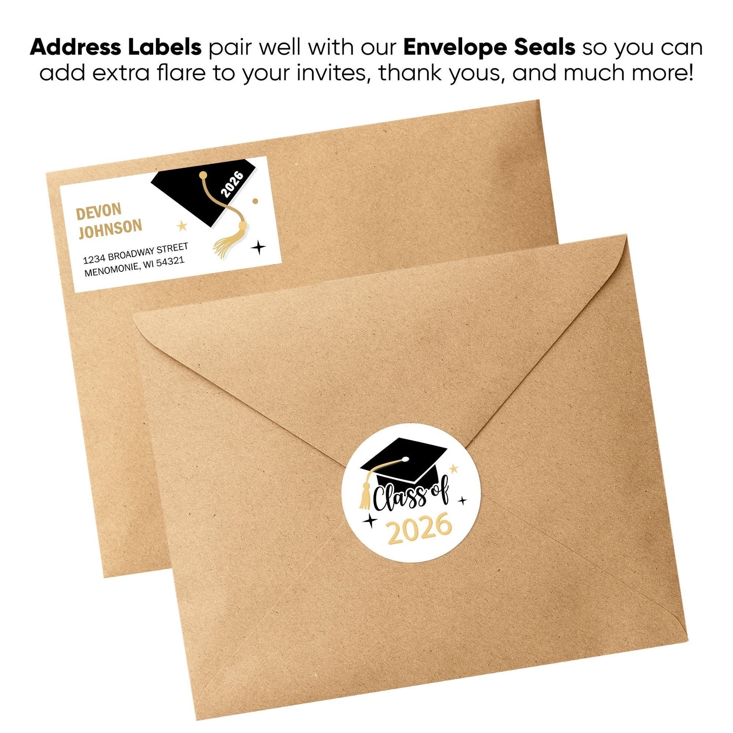 Custom Text Graduation Return Address Labels - 120 Ct