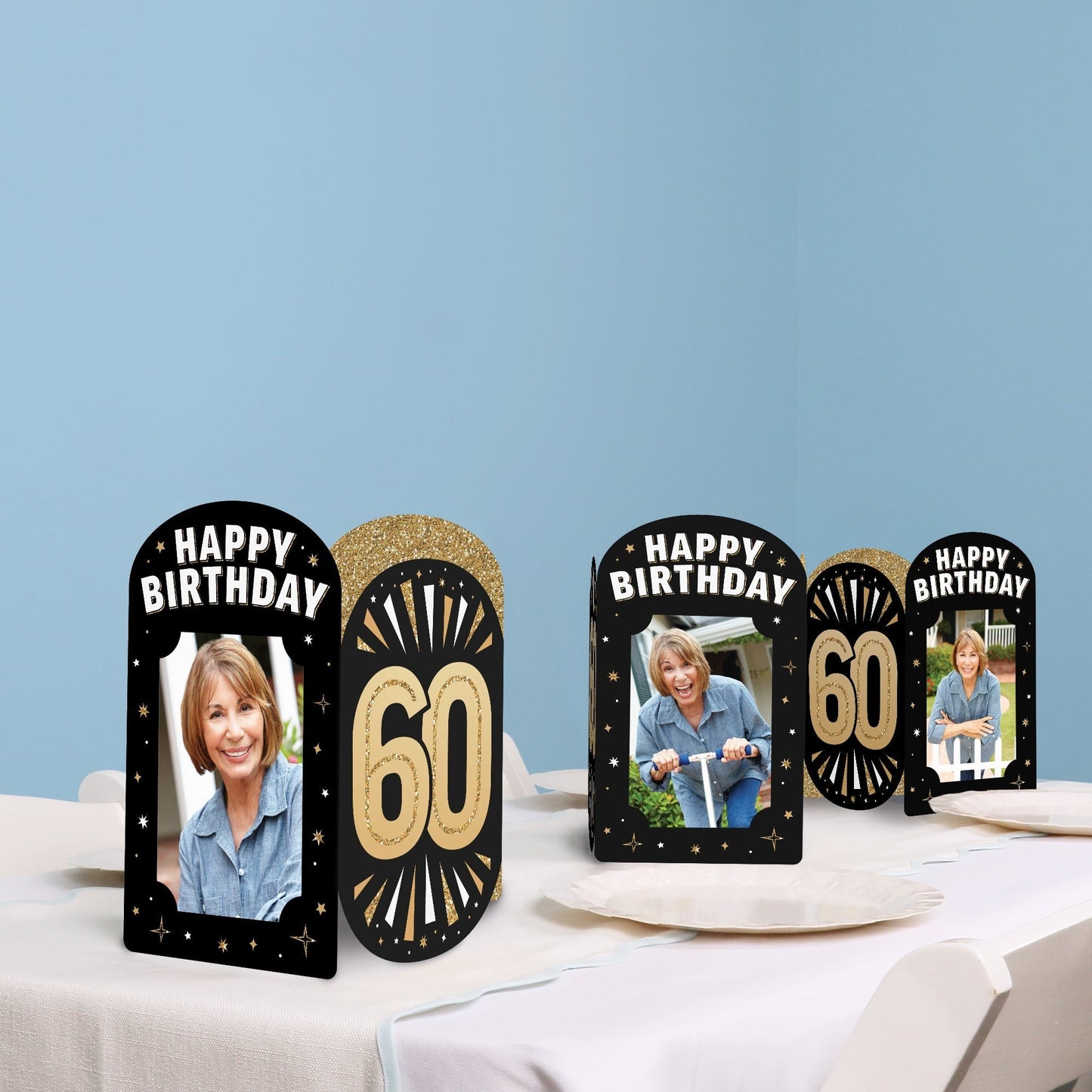 60th Birthday Photo Centerpieces - 8 Ct