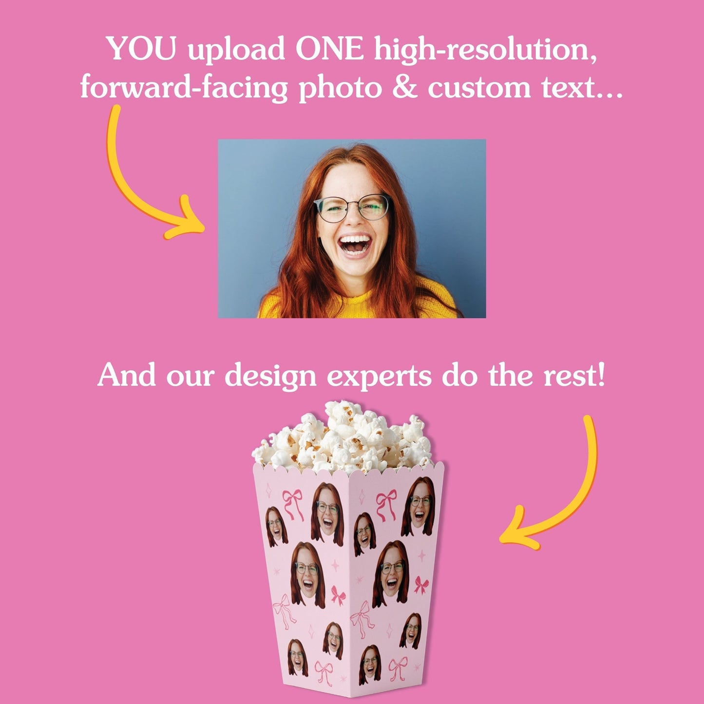 Custom Face - Tying The Knot Popcorn Box - 12 Ct