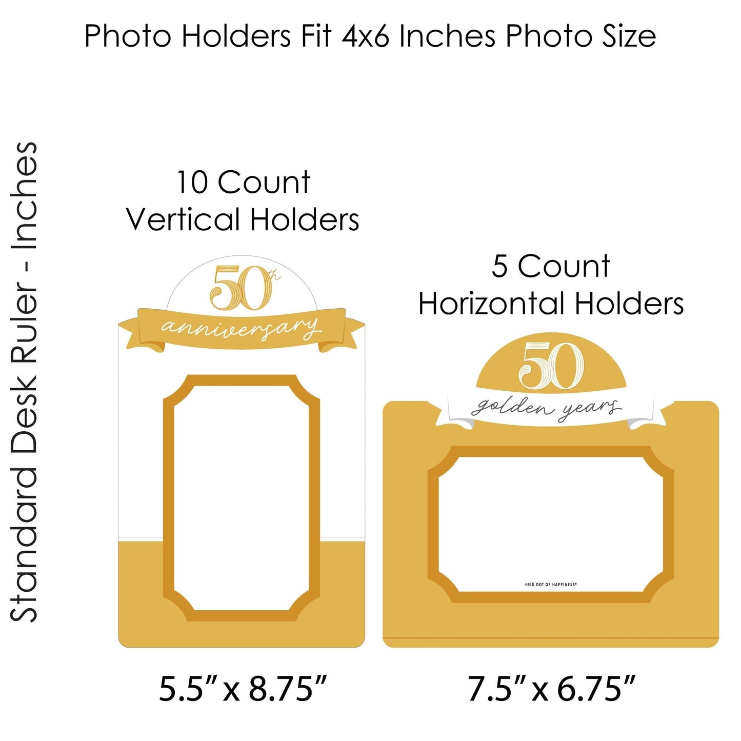 50th Wedding Anniversary Photo Table Toppers - 15 Pc
