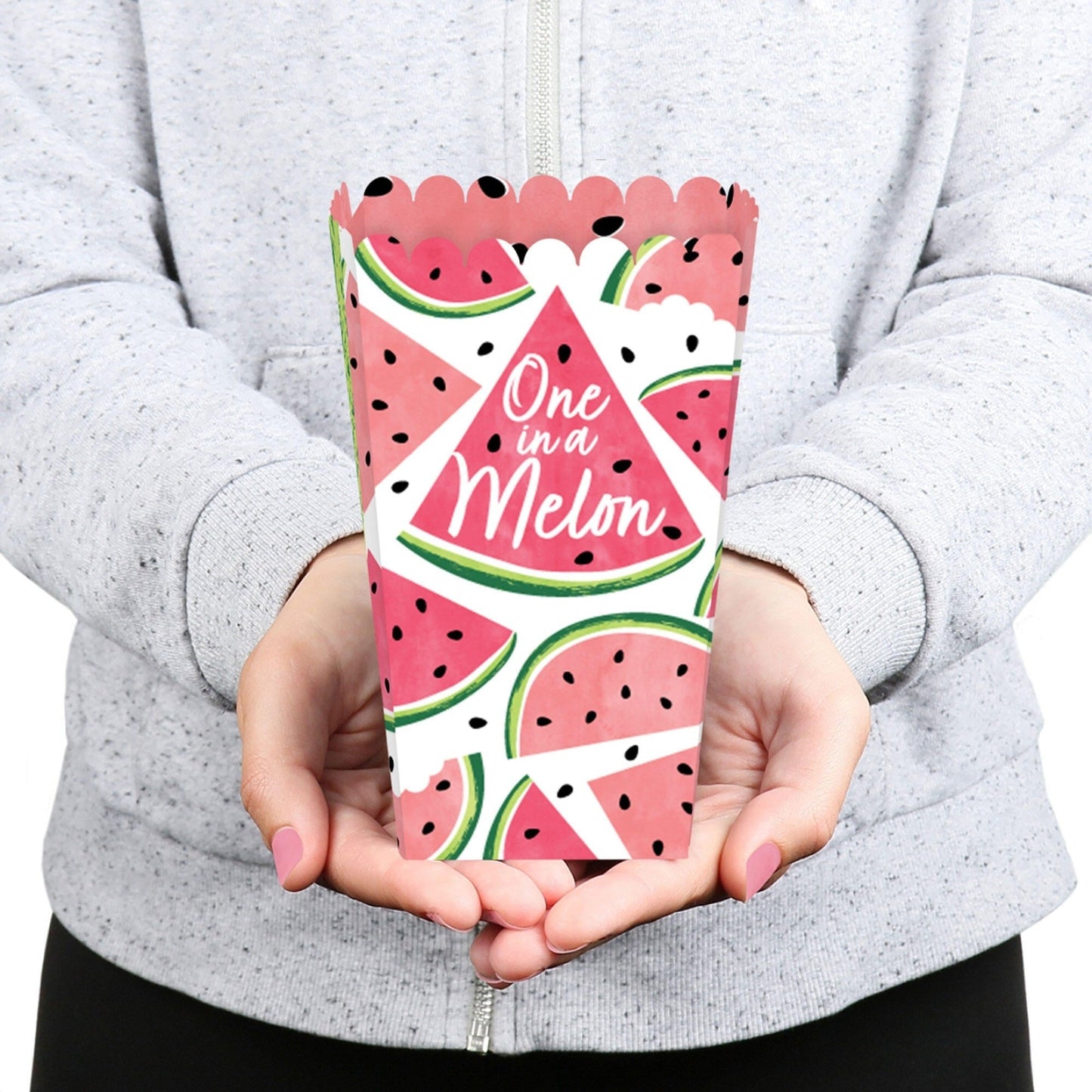 Sweet Watermelon - Fruit Party Favor Popcorn Treat Boxes - Set of 12