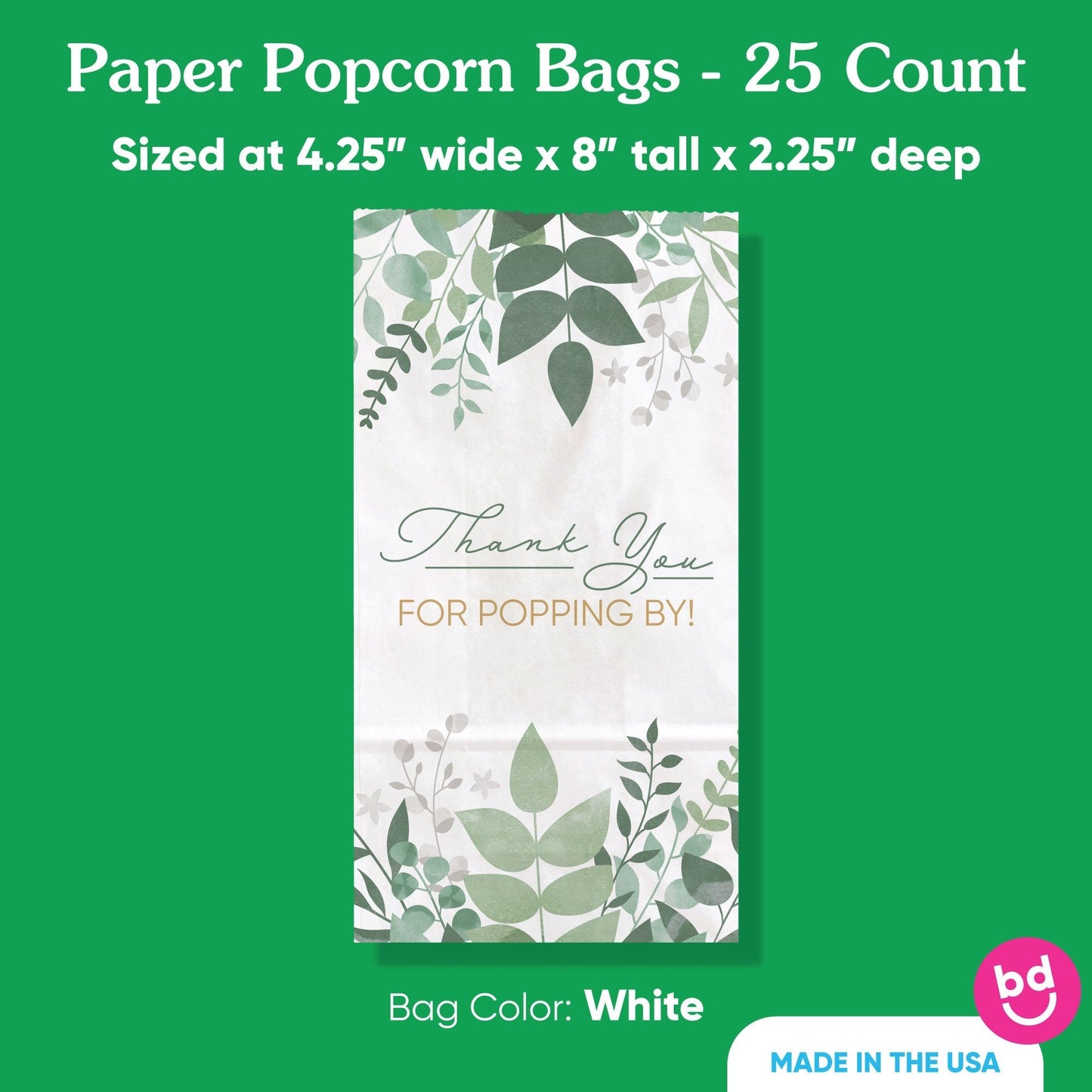 Popcorn Bags - Boho Botanical - 25 Ct