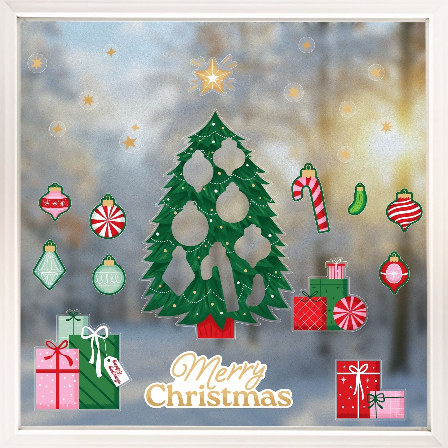 O-Christmas Tree Window Clings