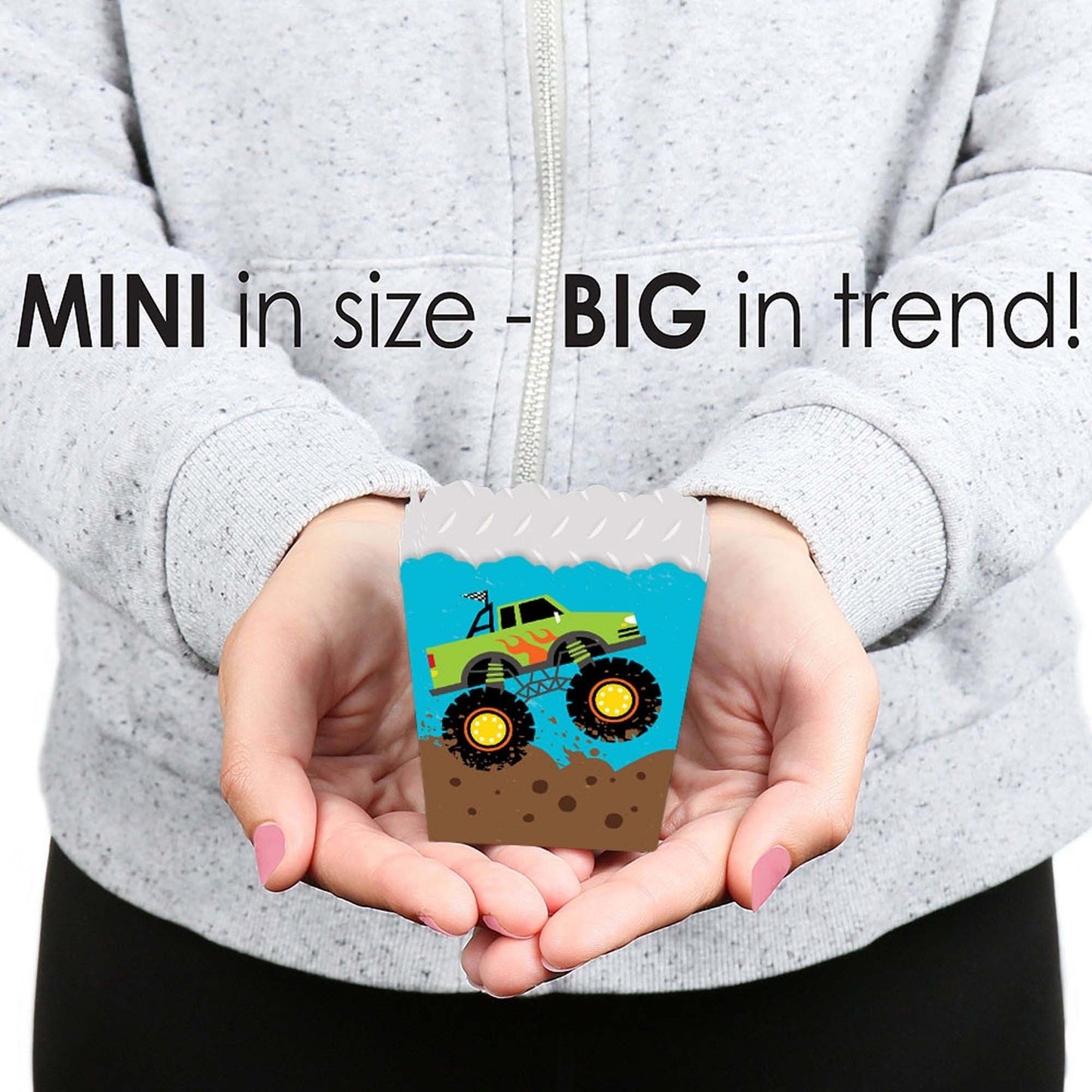 Smash and Crash - Monster Truck - Party Mini Favor Boxes - Boy Birthday Party Treat Candy Boxes - Set of 12