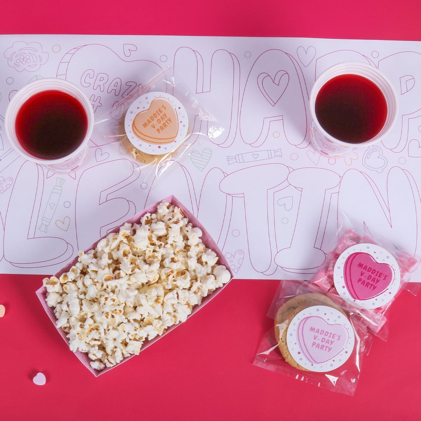 Happy Valentine’s Day - Coloring Table Runner - 7'