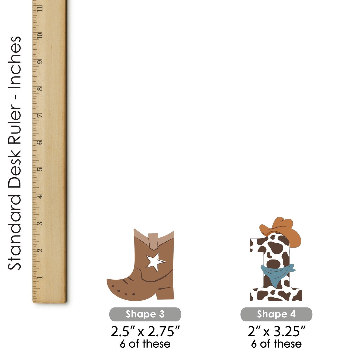 My First Rodeo - Cupcake Decoration - Little Cowboy 1st Birthday Party Cupcake Wrappers and Treat Picks Kit - Set of 24