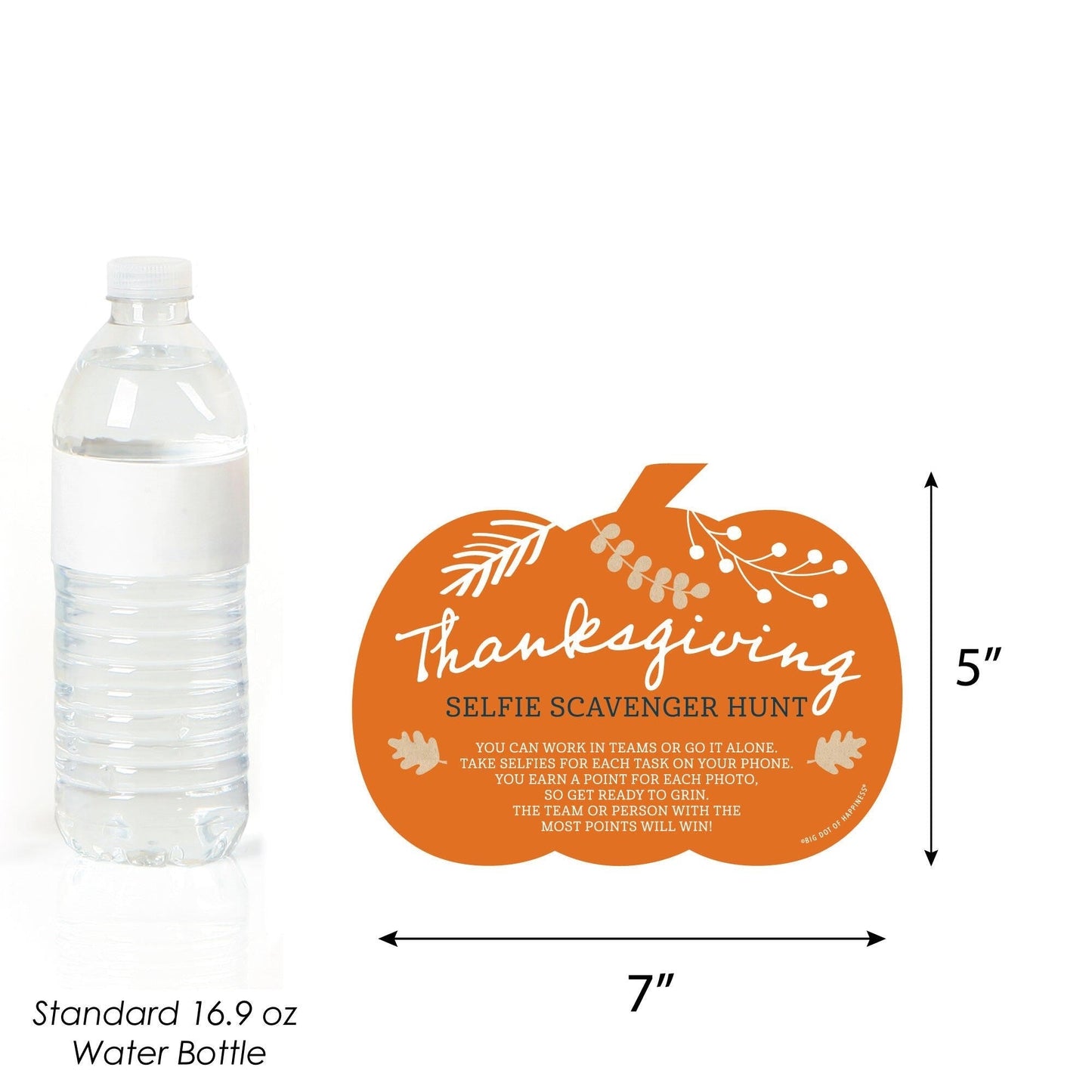 Happy Thanksgiving - Selfie Scavenger Hunt - Fall Harvest Party Game - Set of 12