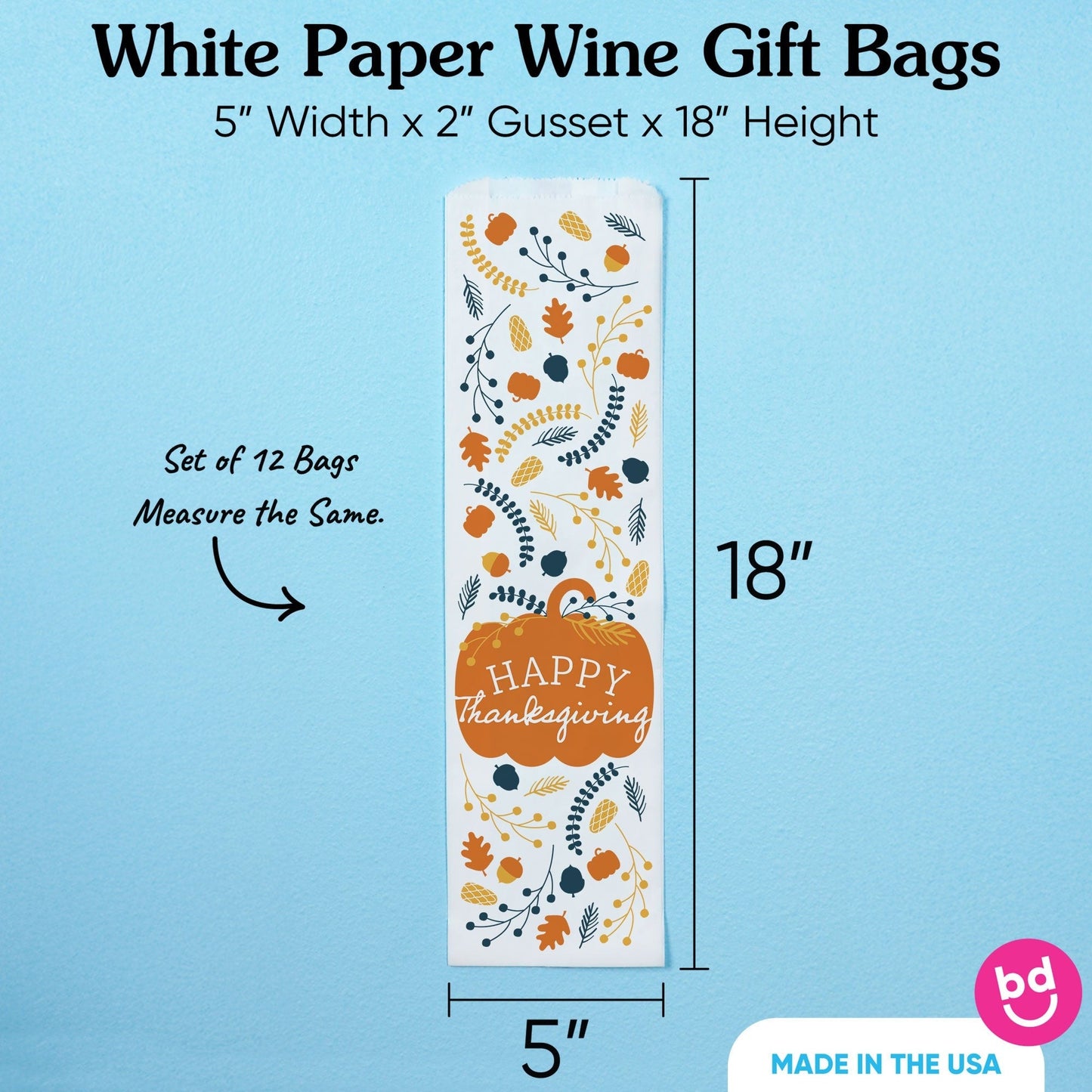 Wine Bags - Happy Thanksgiving