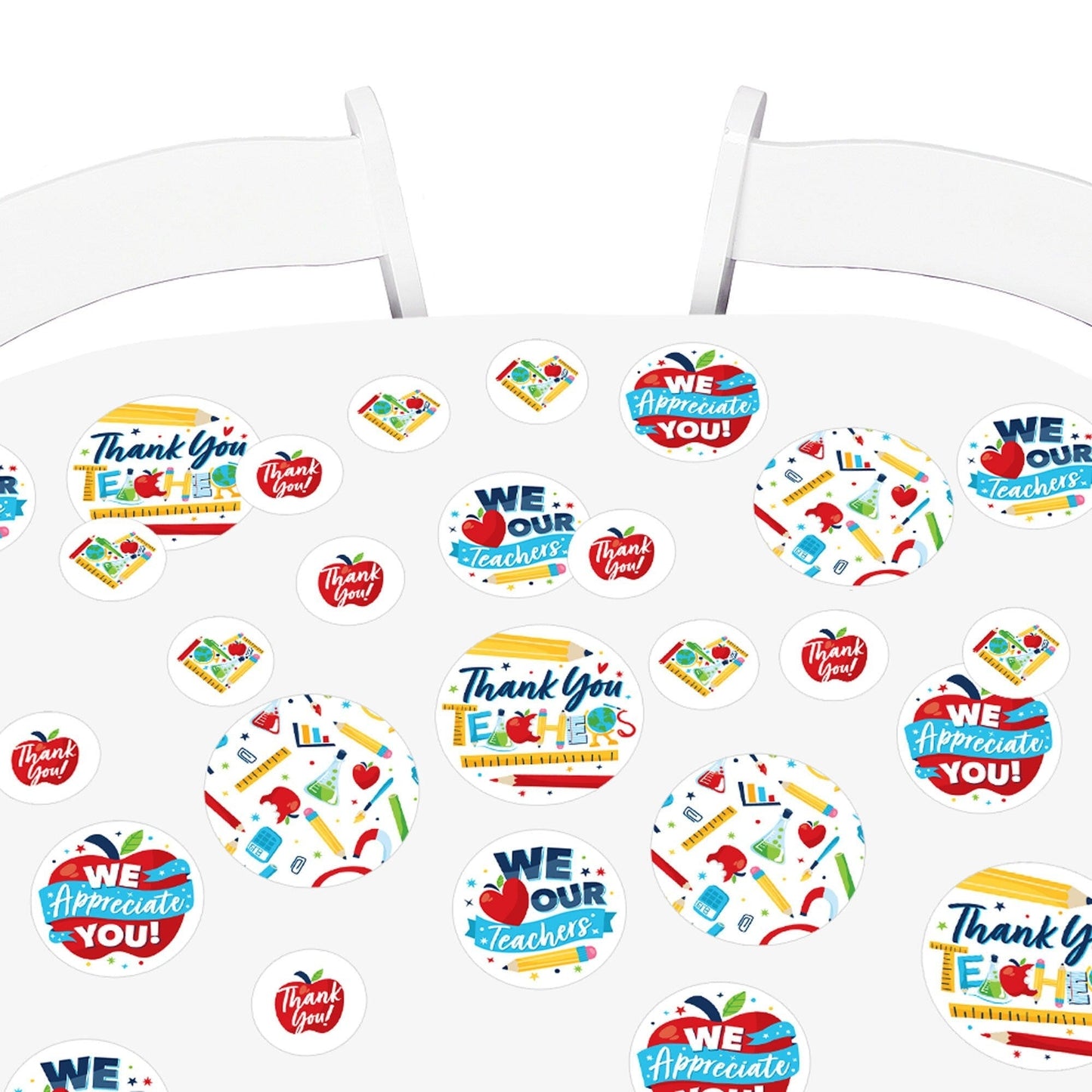 Thank You Teachers - Teacher Appreciation Giant Circle Confetti - Party Decorations - Large Confetti 27 Count