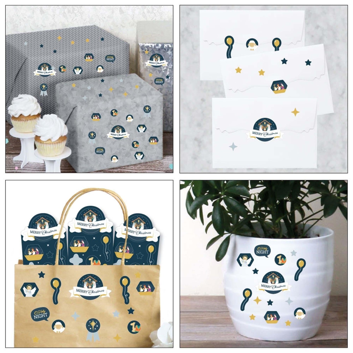Holy Nativity - Manger Scene Religious Christmas Favor Kids Stickers - 16 Sheets - 256 Stickers