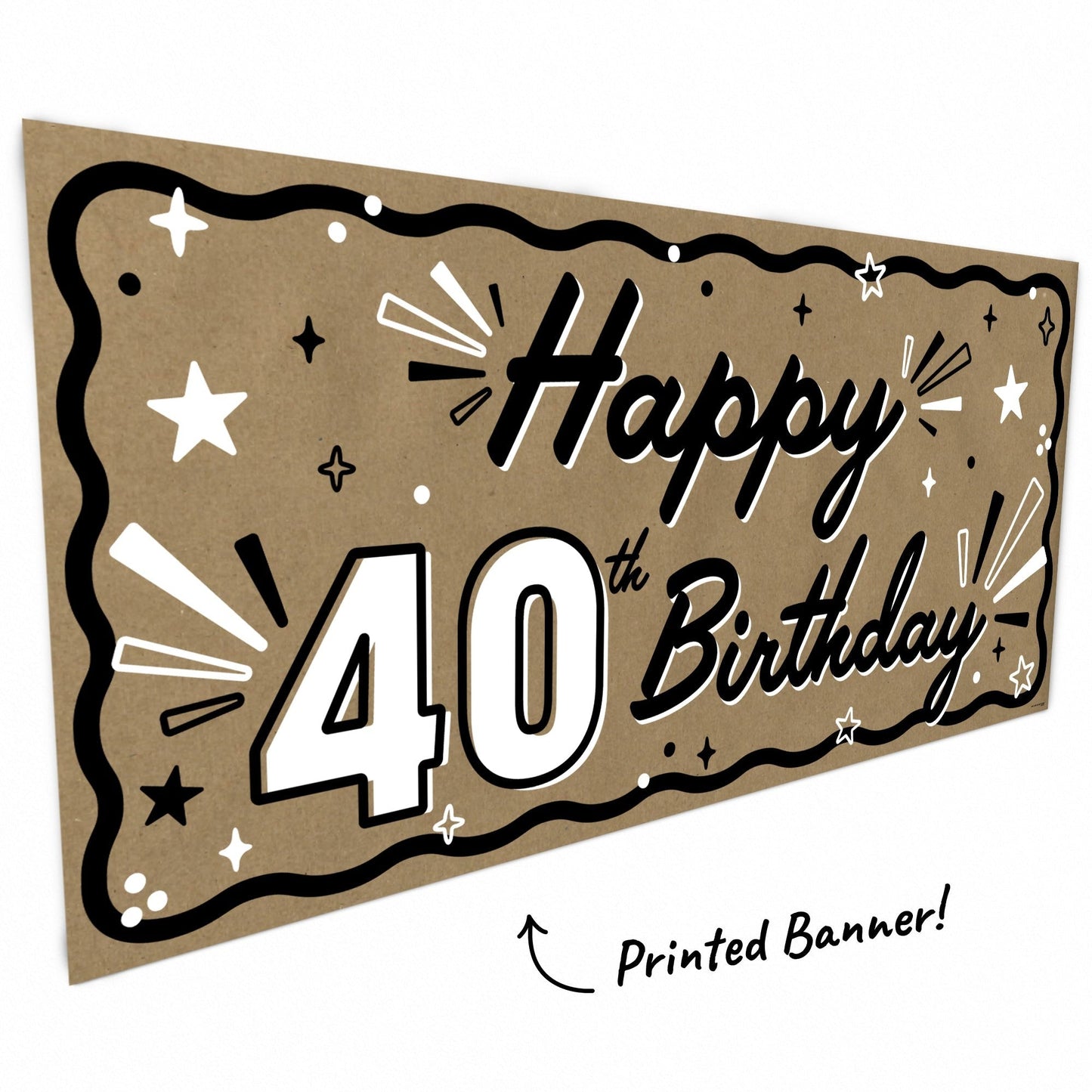 40th Birthday Kraft Banner