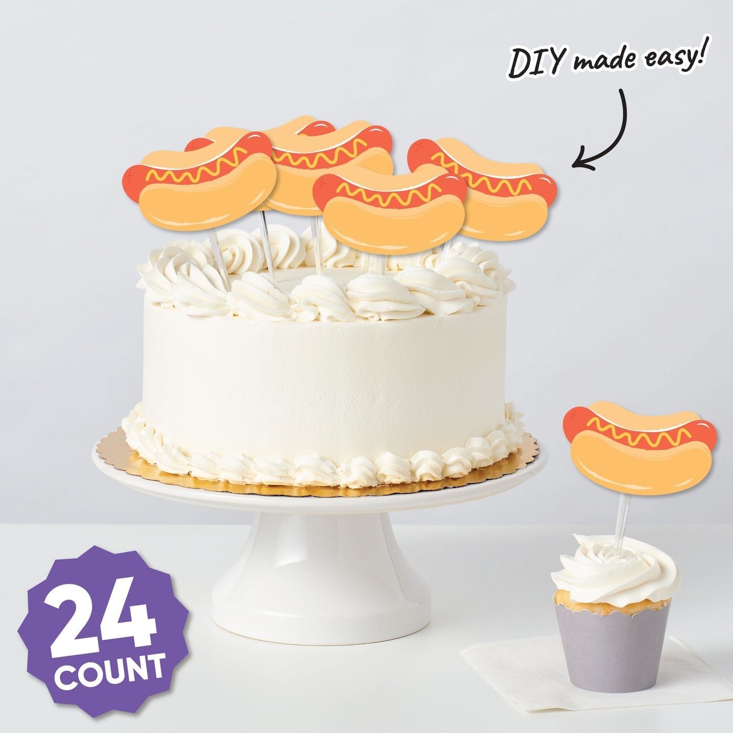 Hot Dog Cut-Outs - 24 Ct