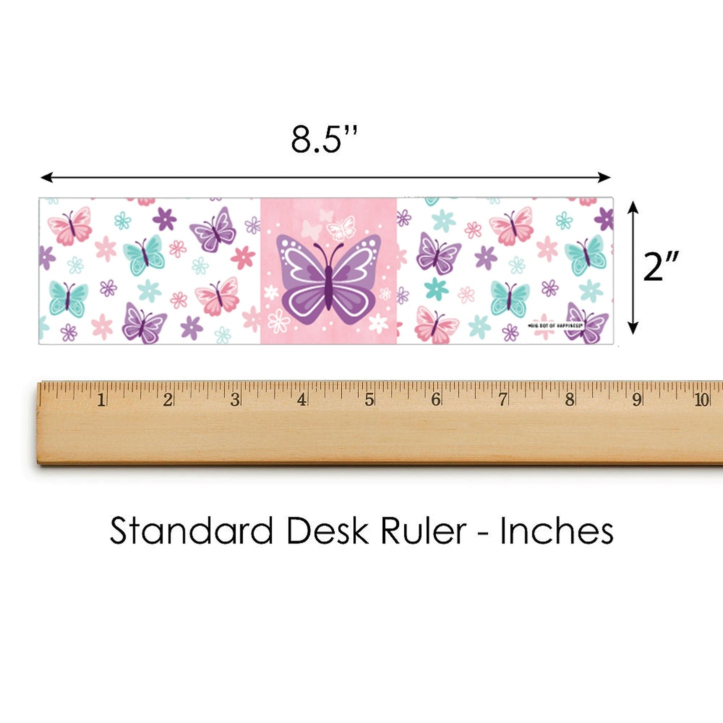 Beautiful Butterfly - Floral Baby Shower or Birthday Party Water Bottle Sticker Labels - Set of 20