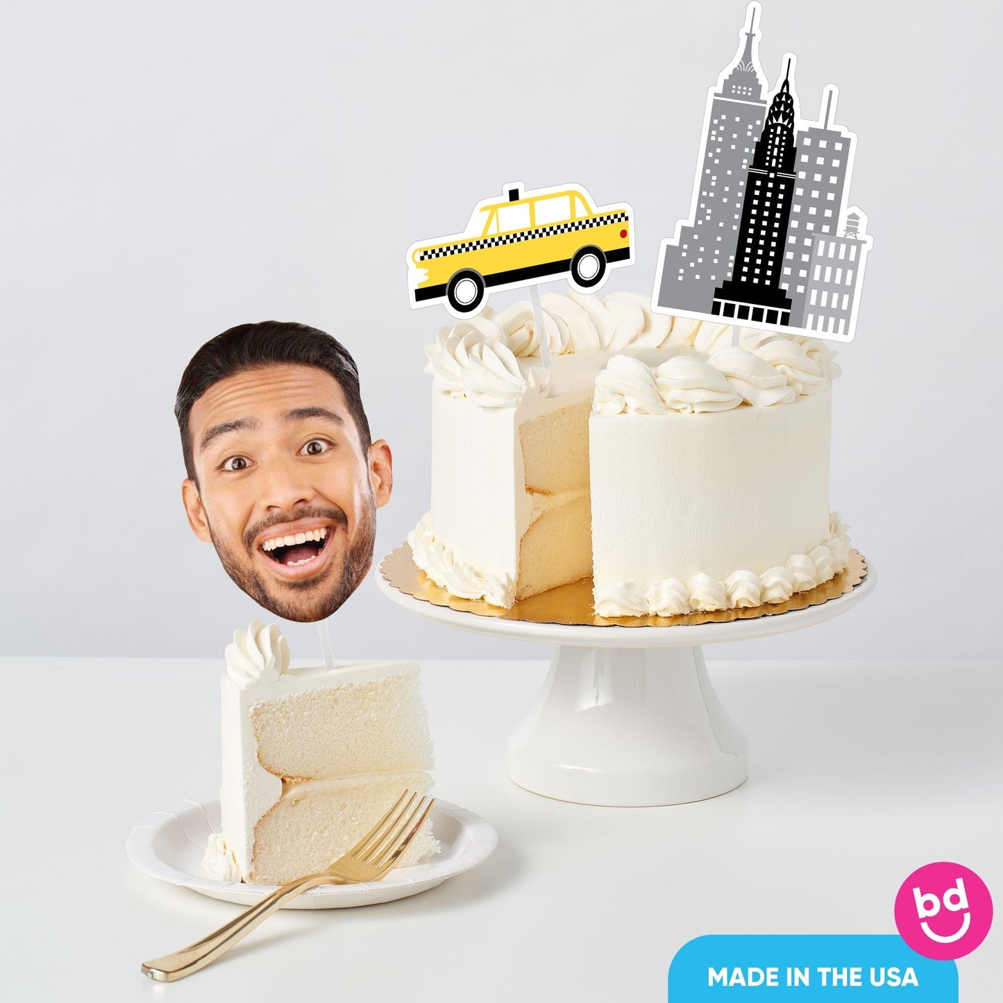 Custom Photo NYC Cityscape Cake Topper - 3 Pc