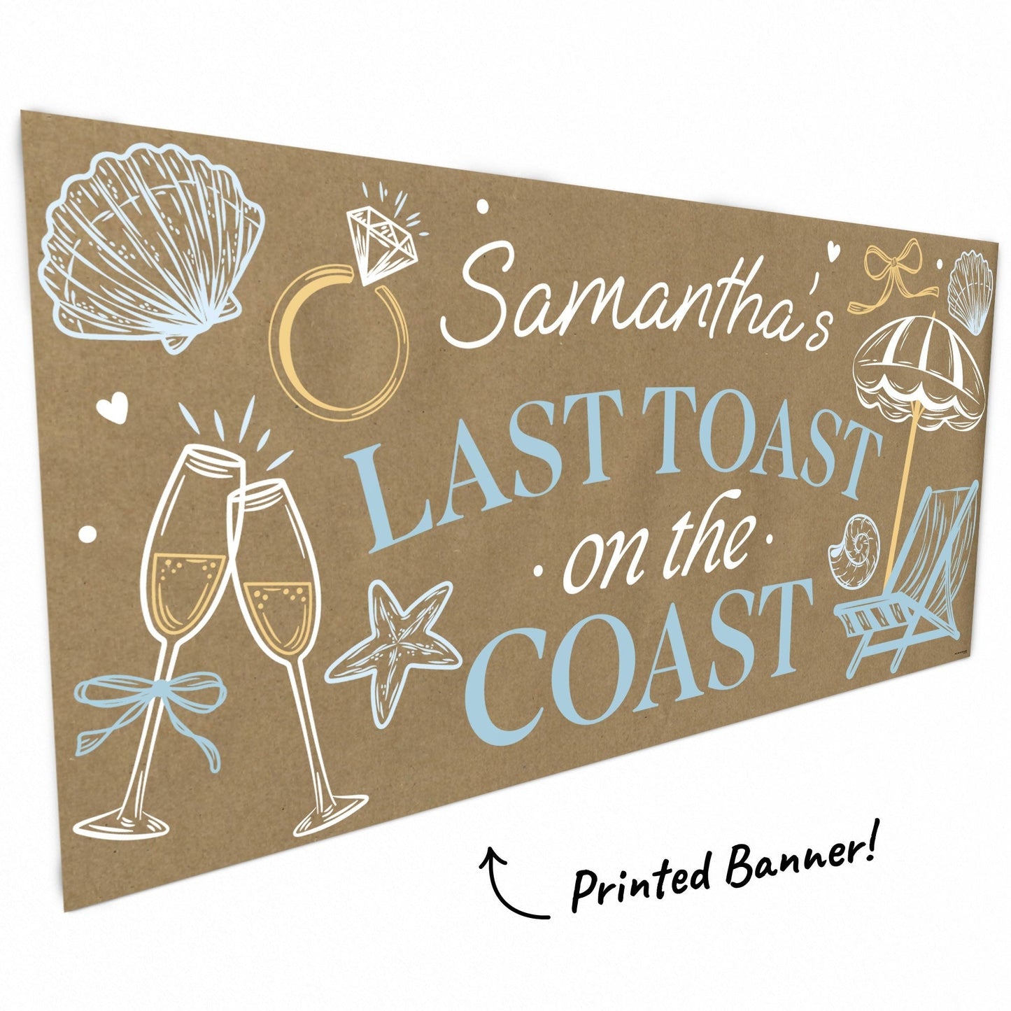 Custom Text Last Toast on the Coast Kraft Banner