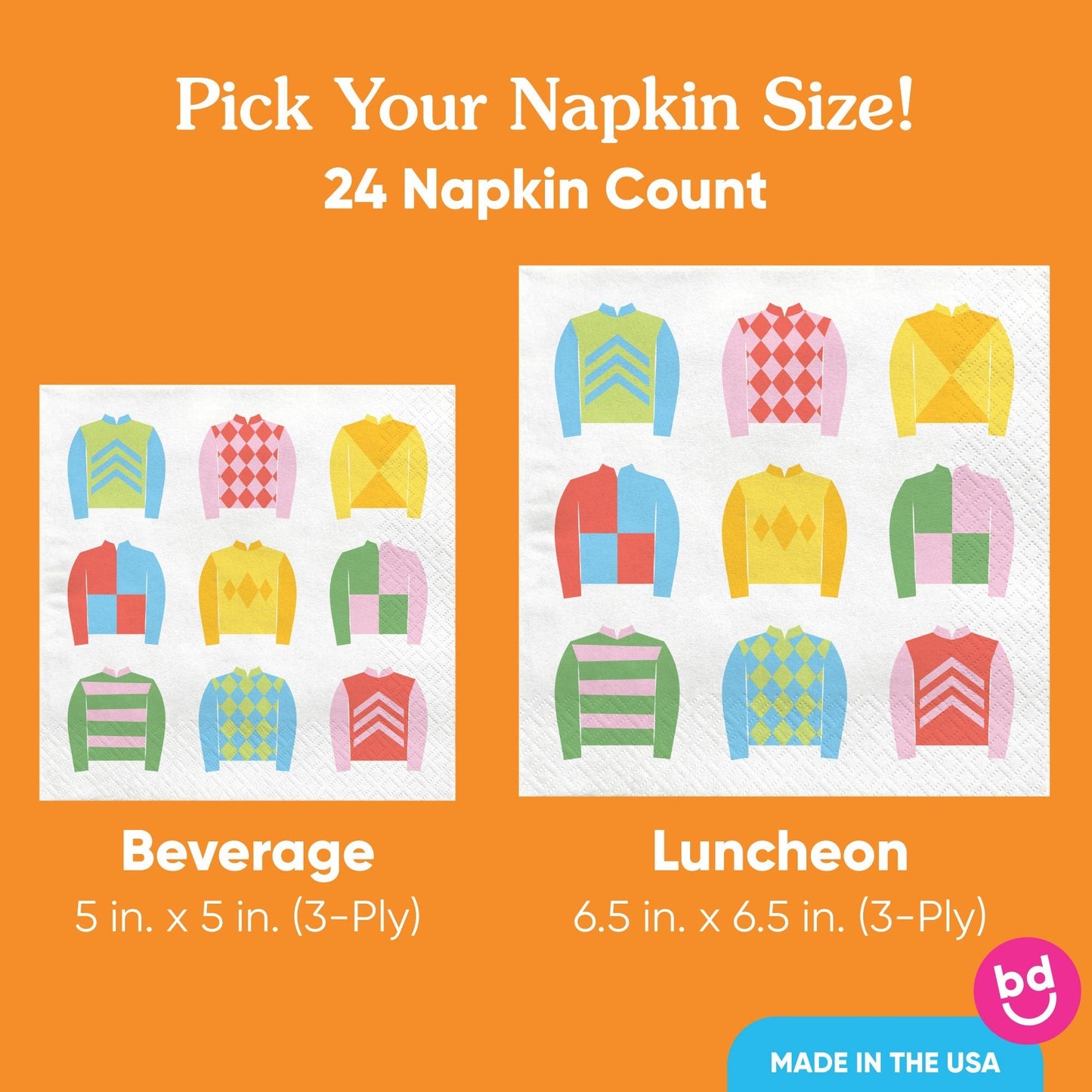 Napkins - Derby Horse Race - 24 Ct