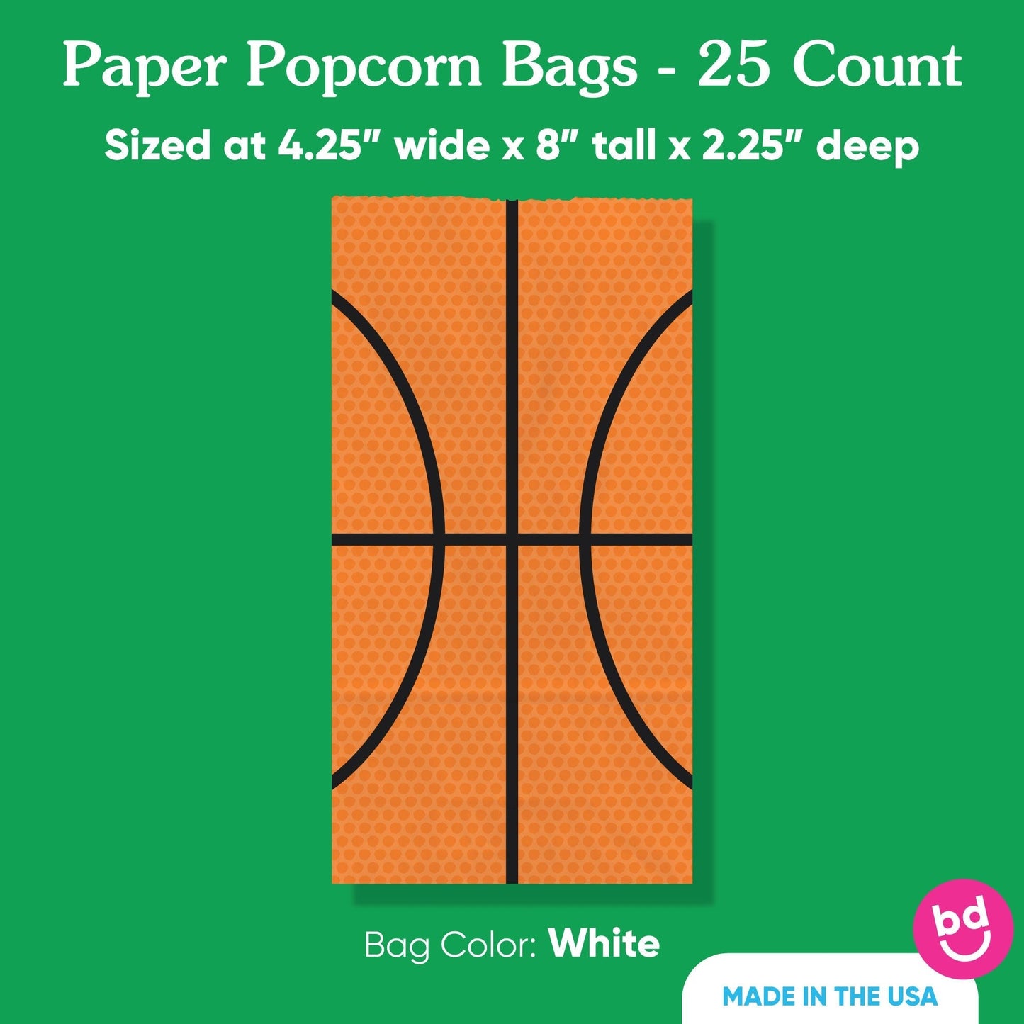 Popcorn Bags - Basketball - 25 Ct