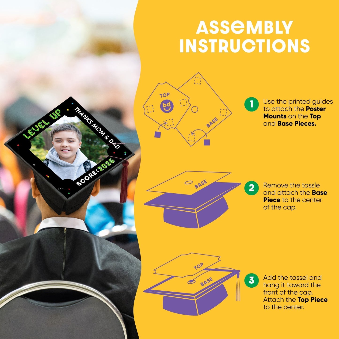 Custom Photo Game Over Grad Cap Cover