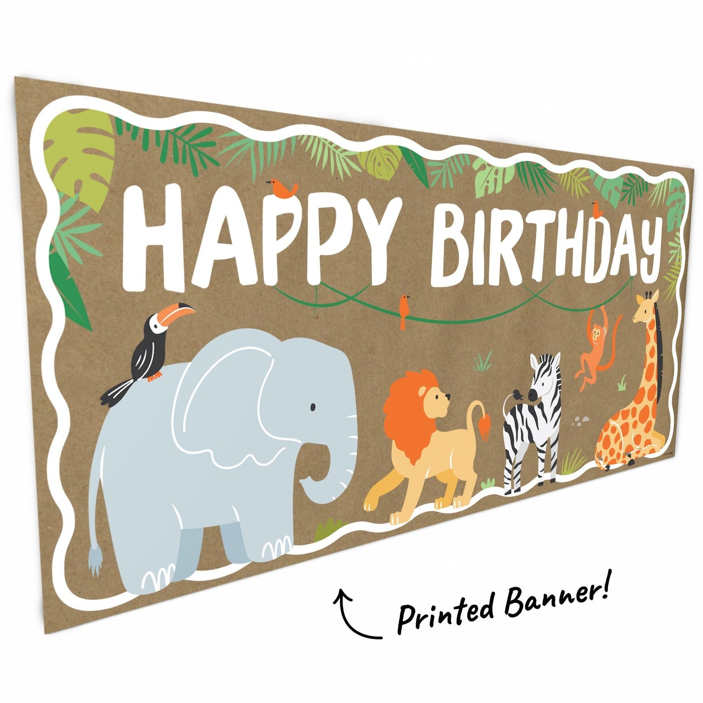 Safari Animals Kraft Banner