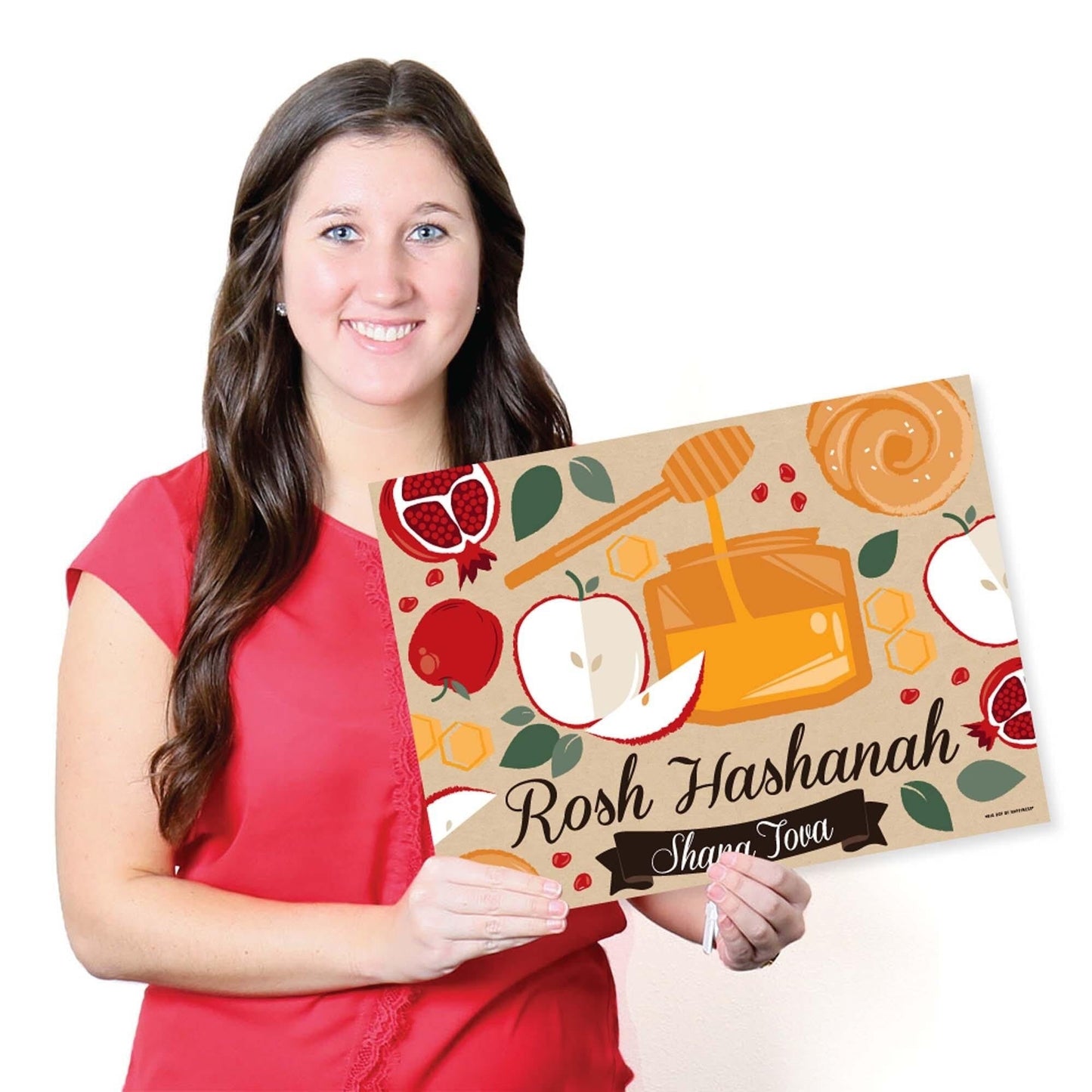 Rosh Hashanah - Paper Jewish New Year Coloring Sheets - Activity Placemats - Set of 16