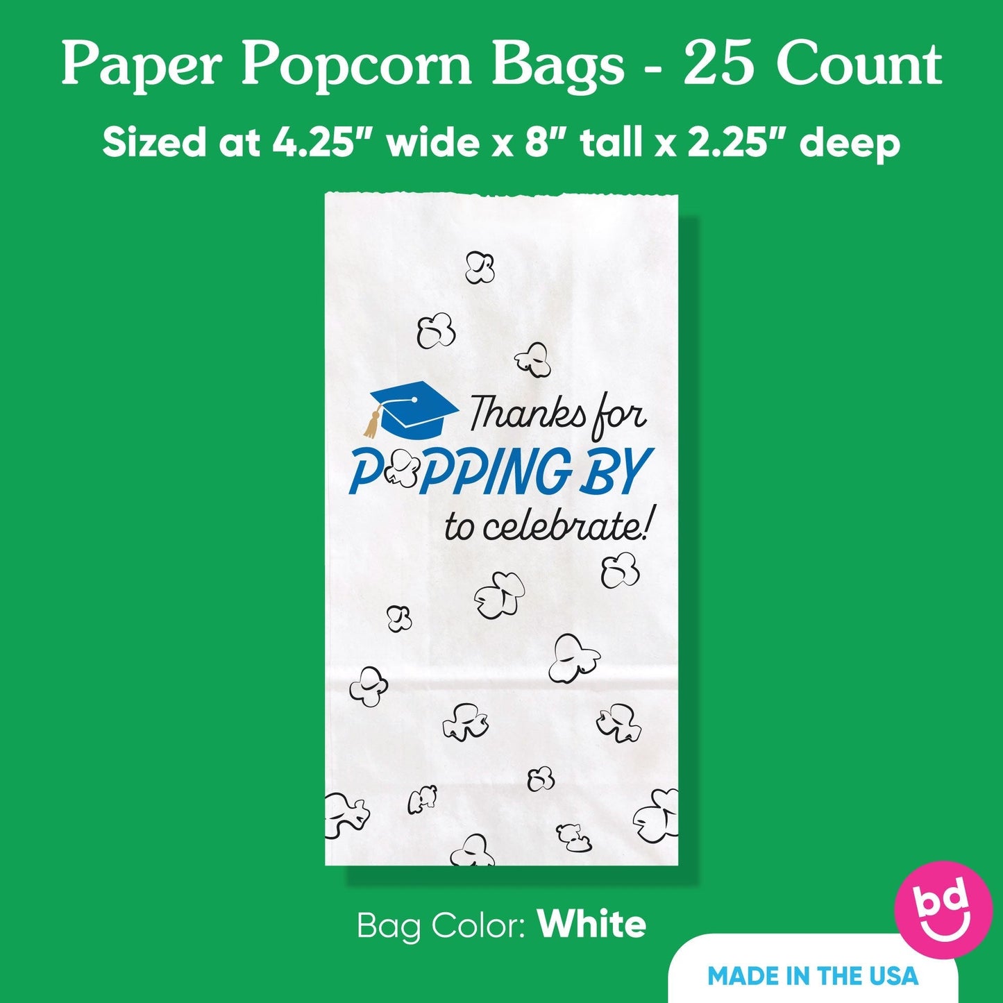 Popcorn Bags - Blue Grad - 25 Ct