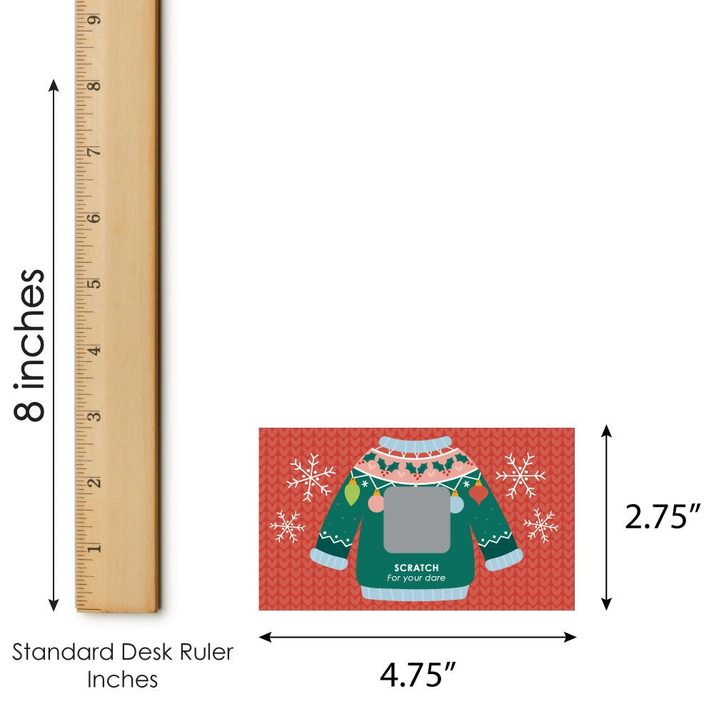 Colorful Christmas Sweaters - Ugly Sweater Holiday Party Game Scratch Off Dare Cards - 22 Count