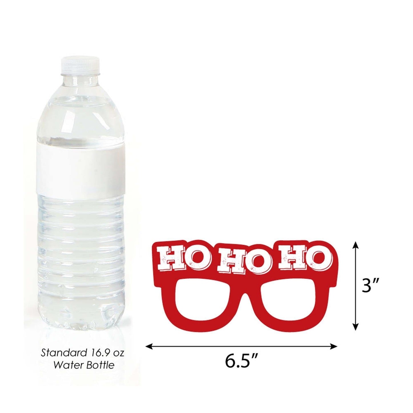 Jolly Santa Claus Glasses and Masks - Paper Card Stock Christmas Party Photo Booth Props Kit - 10 Count