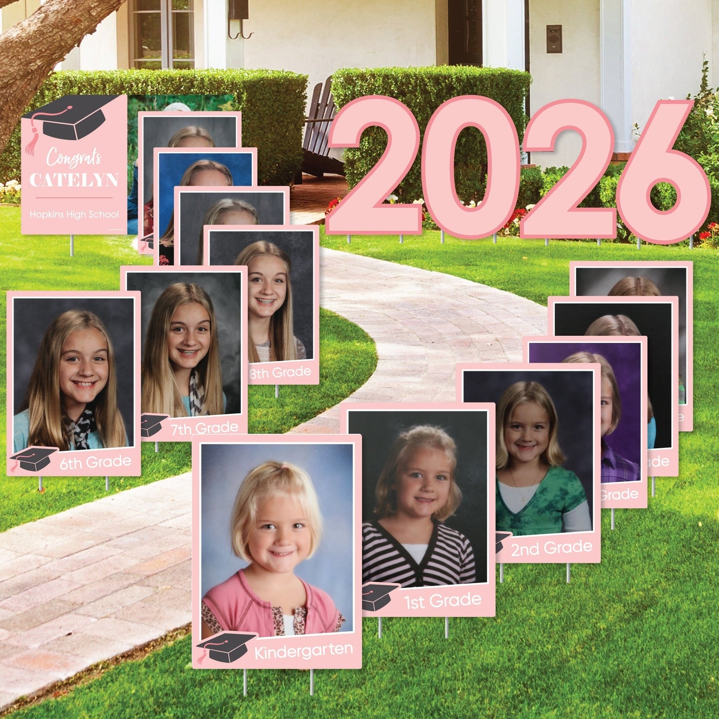 Custom Photo Graduation Party Yard Sign Set