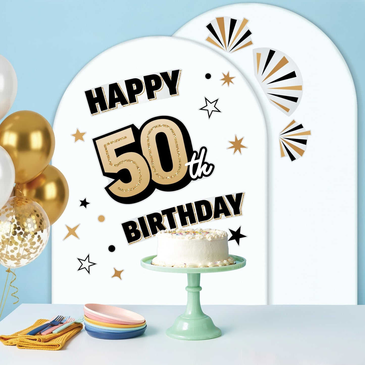 50th Birthday Backdrop Decals
