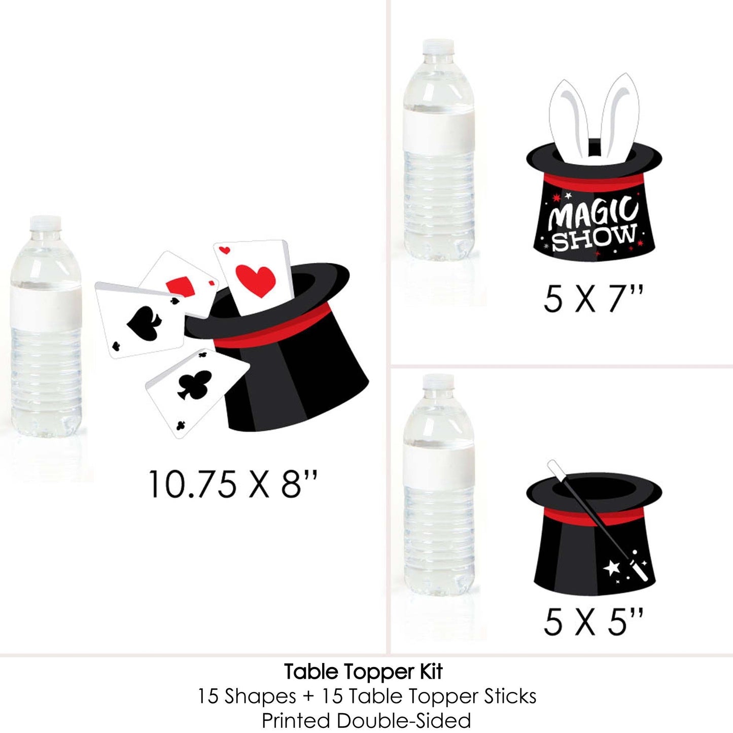 Ta-Da, Magic Show - Magical Birthday Party Centerpiece Sticks - Table Toppers - Set of 15