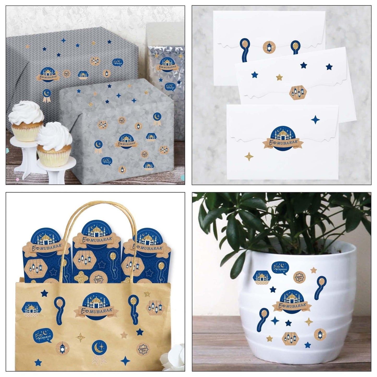 Ramadan - Eid Mubarak Party Favor Kids Stickers - 16 Sheets - 256 Stickers