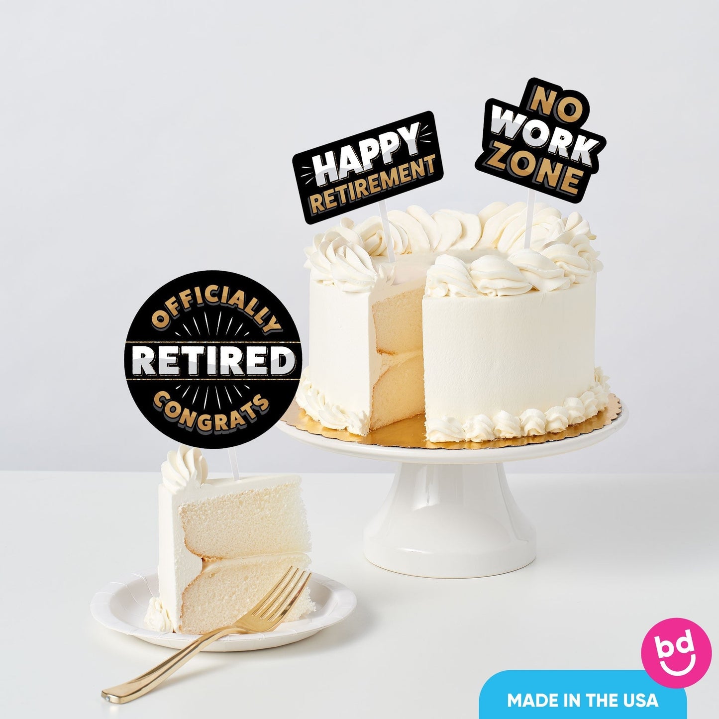 Retirement Cake Topper - 3 Pc