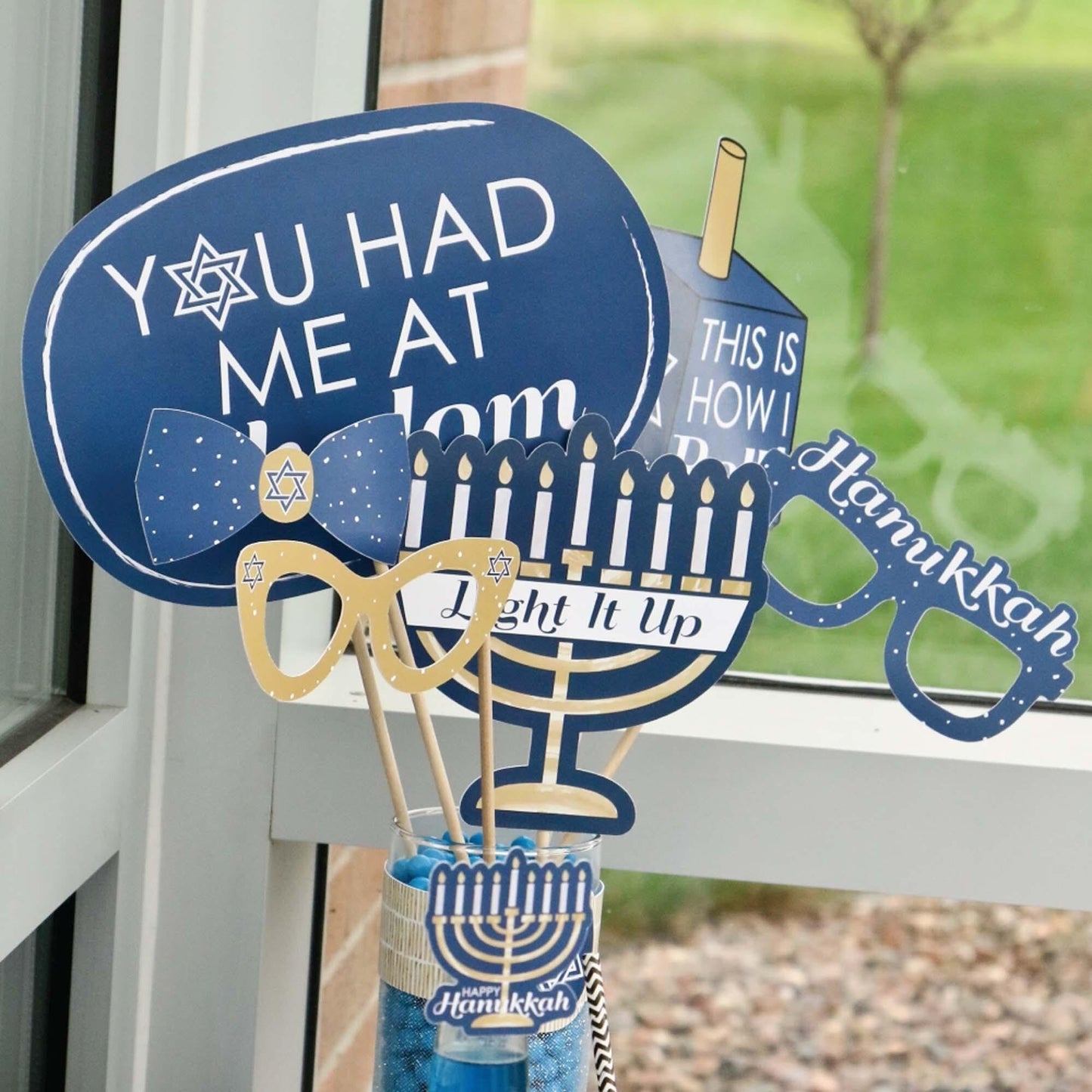 Happy Hanukkah - Chanukah Photo Booth Props Kit - 20 Count