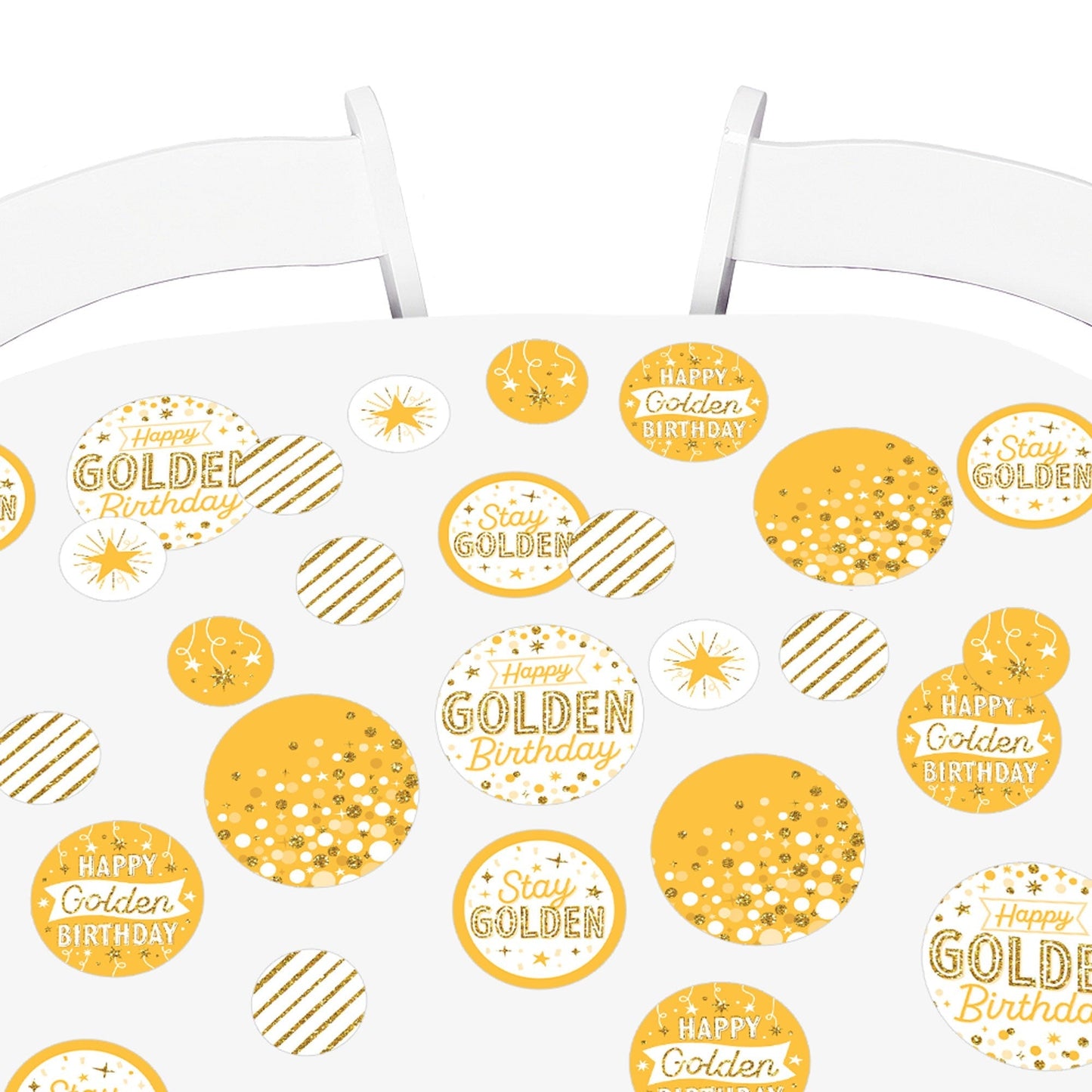 Golden Birthday - Happy Birthday Party Giant Circle Confetti - Party Decorations - Large Confetti 27 Count