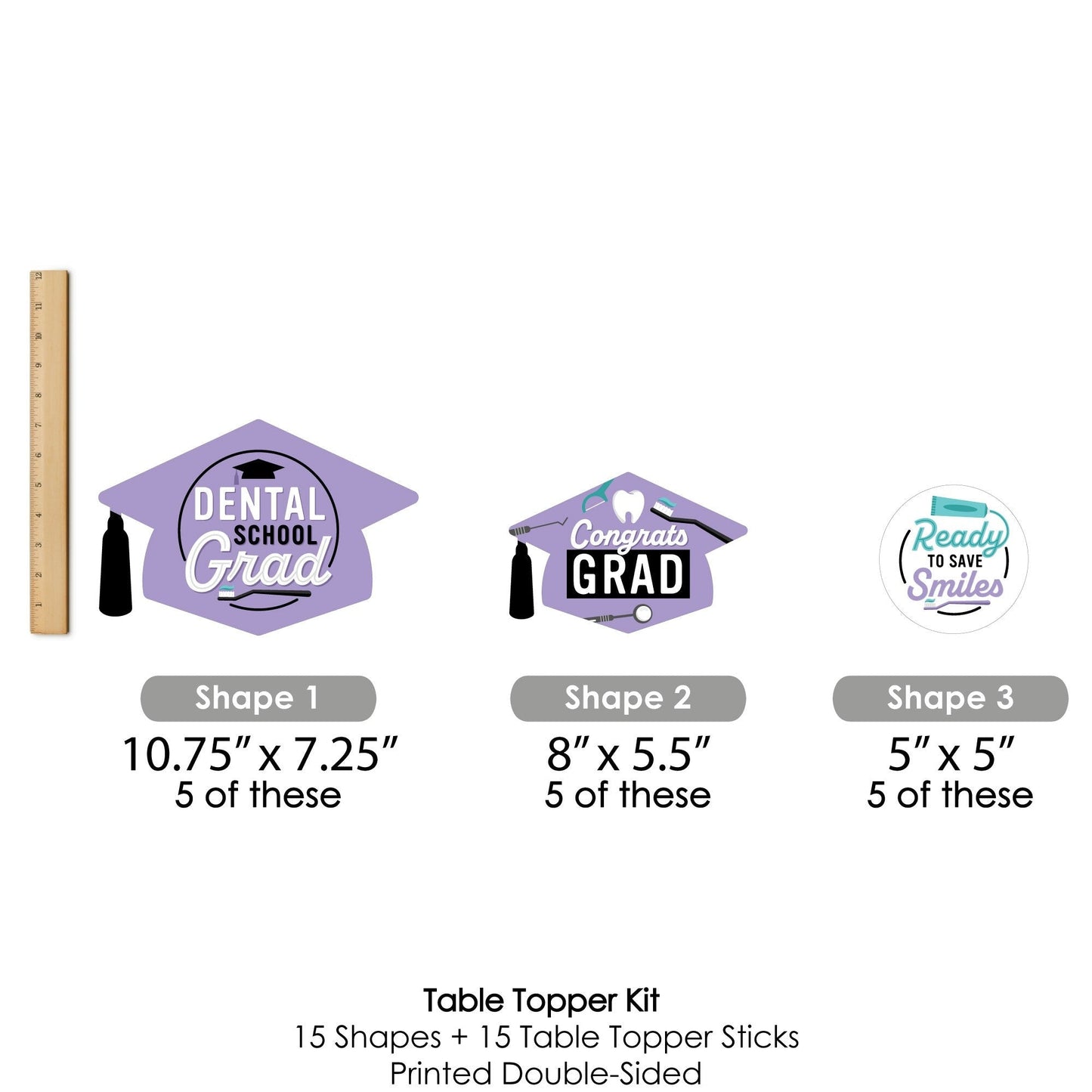 Dental School Grad - Dentistry and Hygienist Graduation Party Centerpiece Sticks - Table Toppers - Set of 15