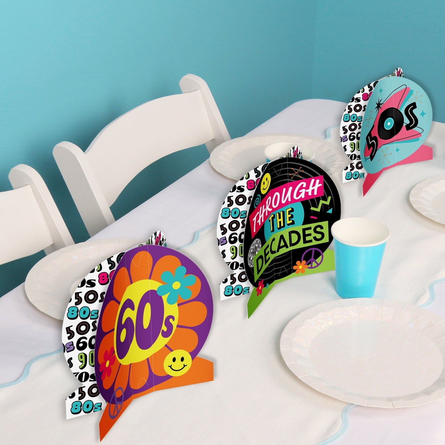 Through The Decades 3D Centerpieces - 8 Ct