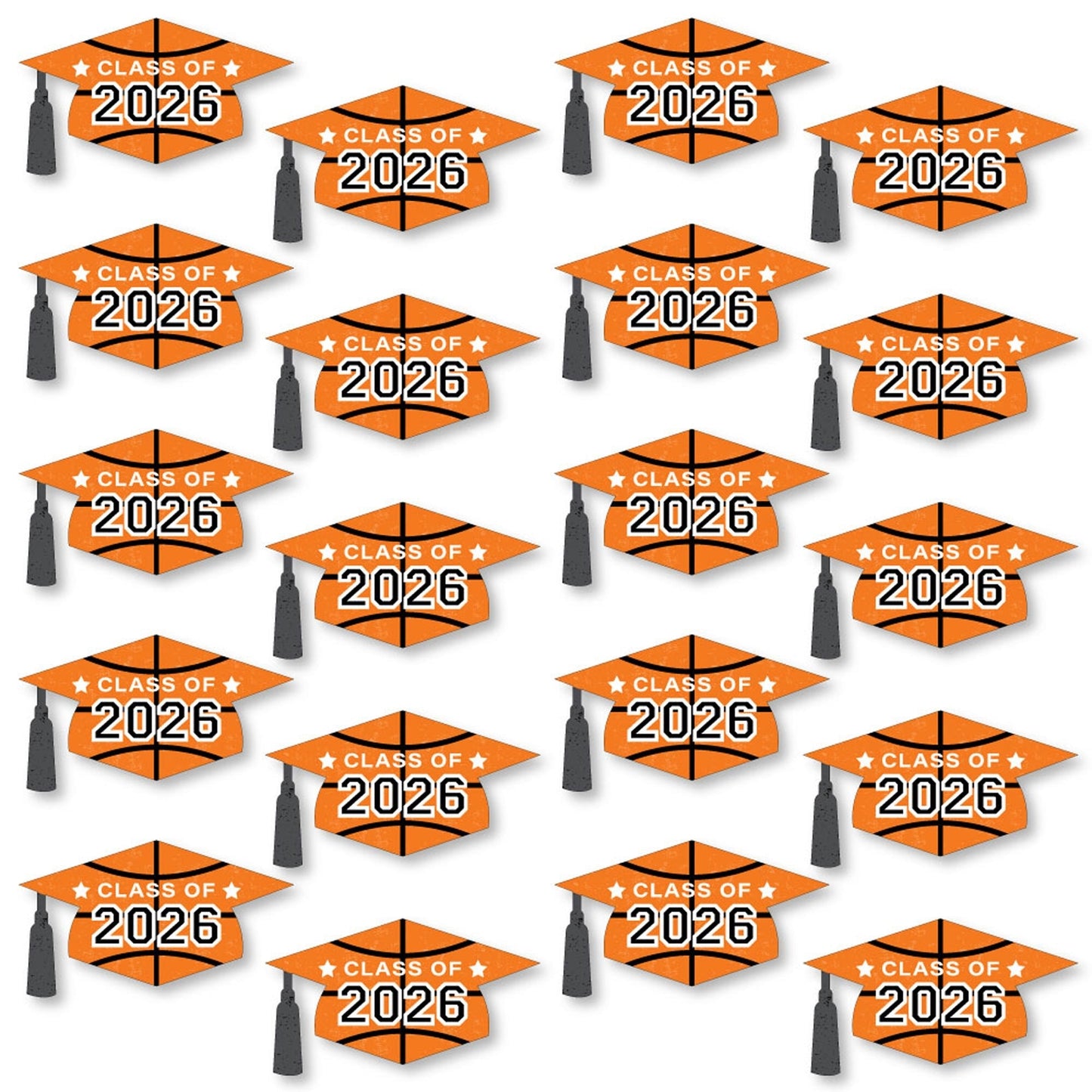 Grad Basketball - Grad Cap Decorations DIY 2026 Graduation Large Party Essentials - Set of 20