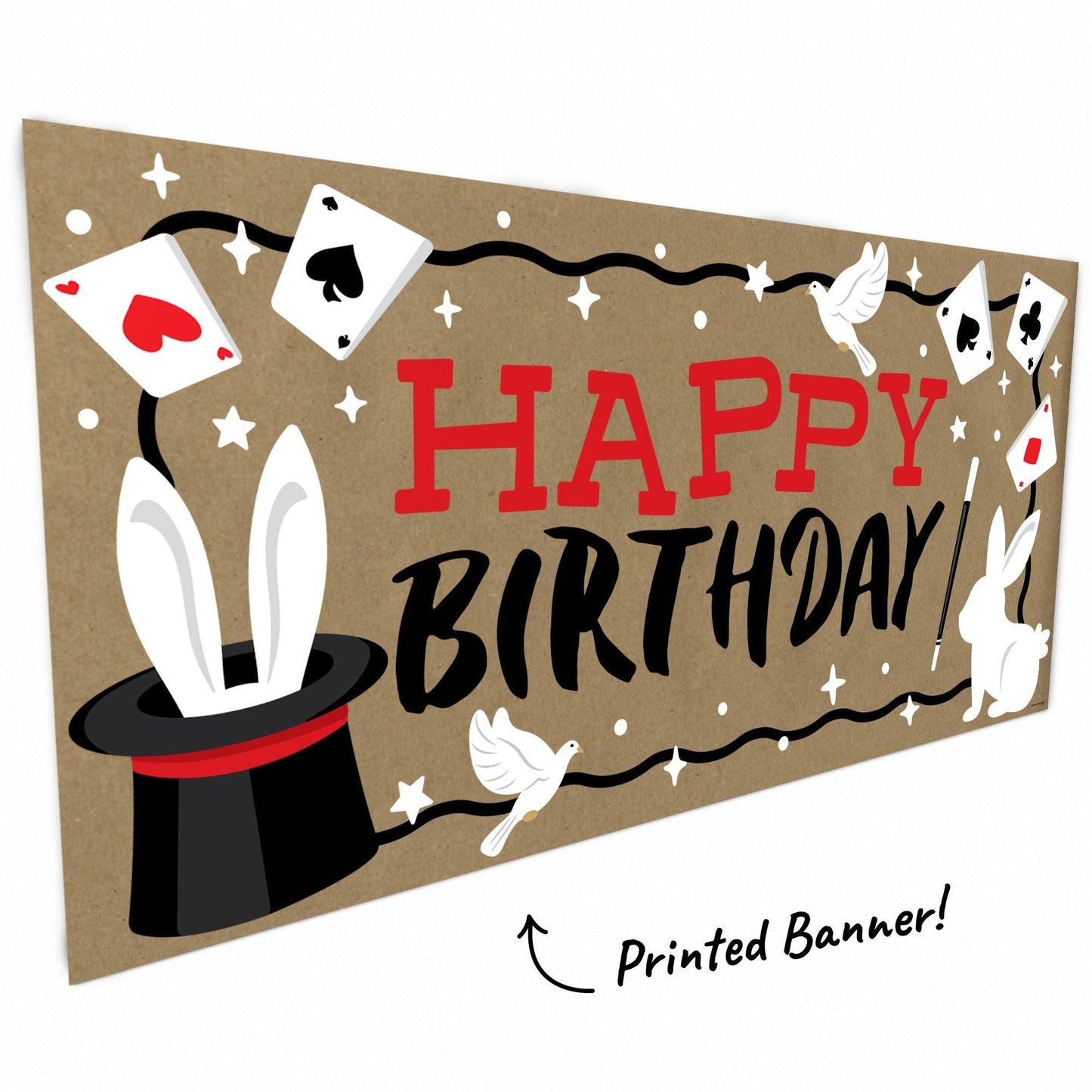 Magic Show Birthday Kraft Banner