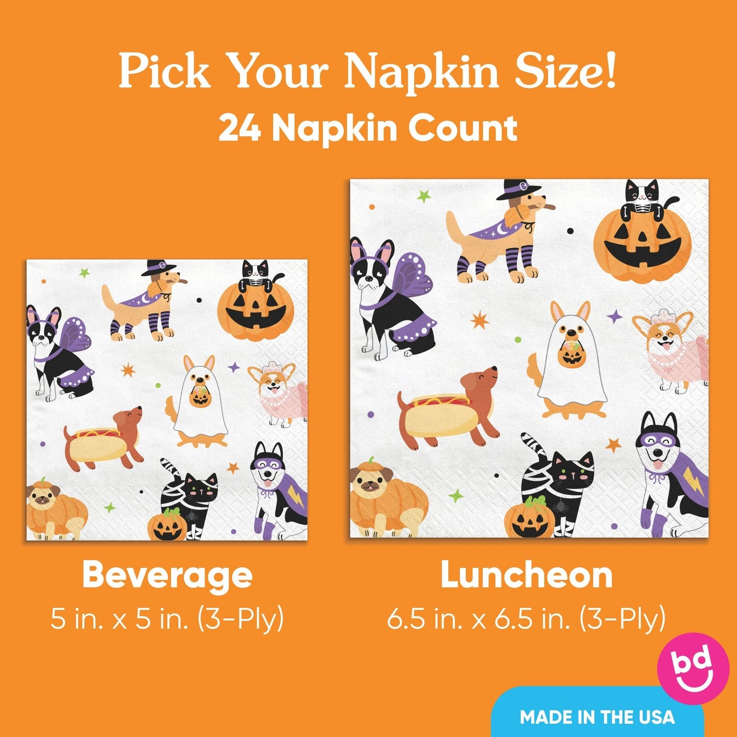 Napkins - Halloween Pets - 24 Ct