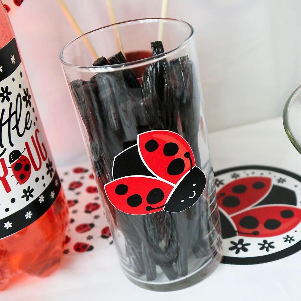 Happy Little Ladybug - DIY Shaped Baby Shower or Birthday Party Cut-Outs - 24 ct