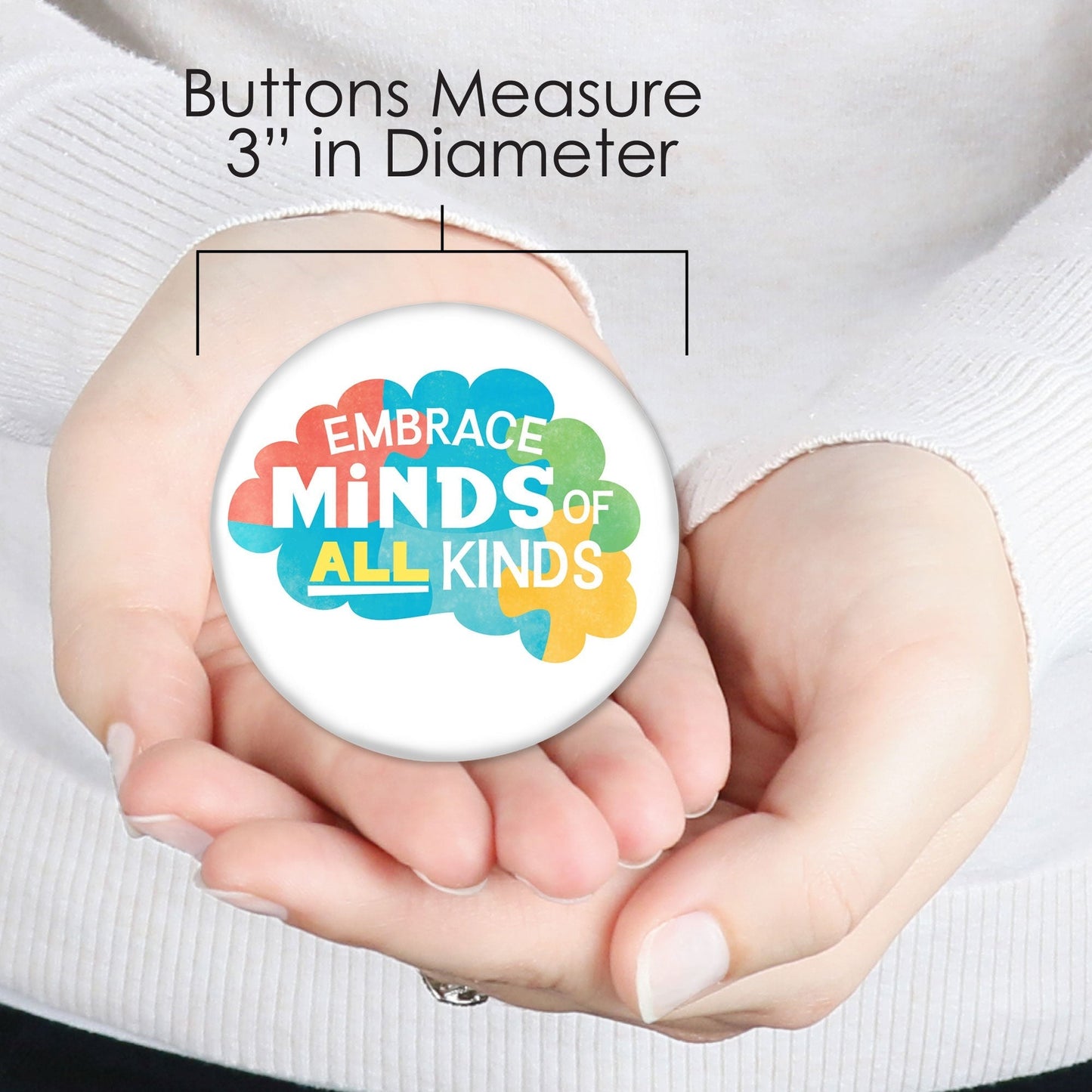 Autism Acceptance Pinback Buttons - 8 Ct