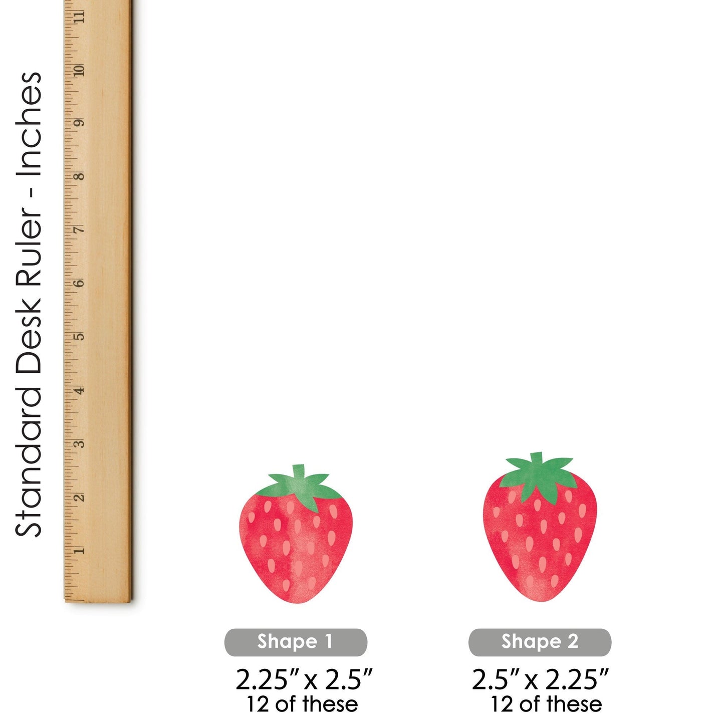 Berry Sweet Strawberry - DIY Shaped Fruit Themed Birthday Party or Baby Shower Cut-Outs - 24 Count