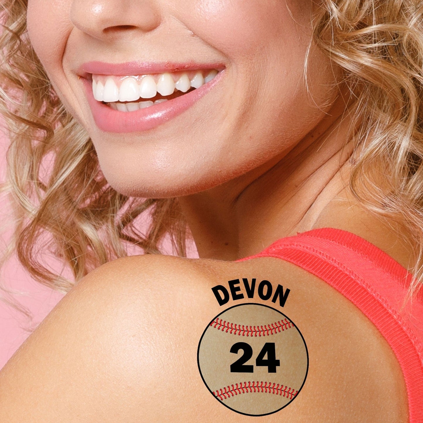 Custom Text Baseball Temporary Tattoos - 12 Ct