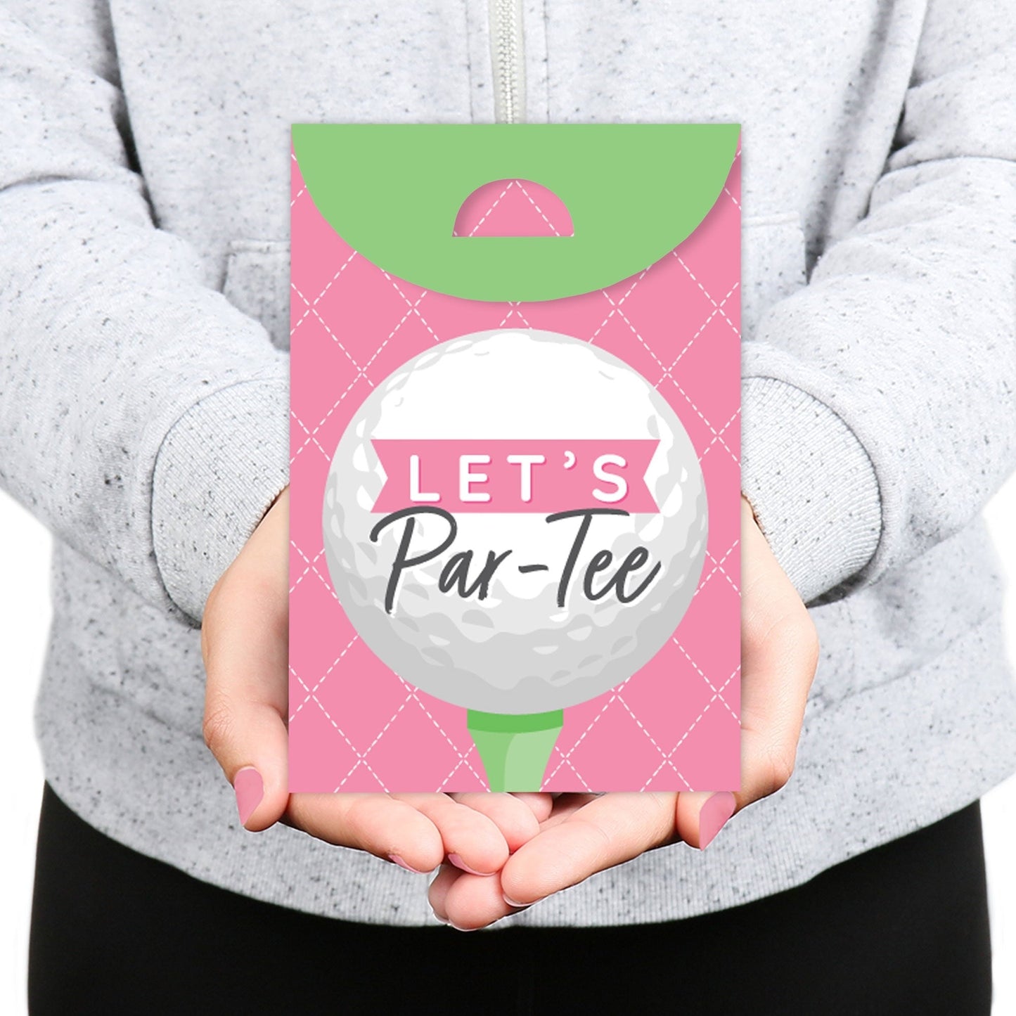 Golf Girl - Pink Birthday Party or Baby Shower Gift Favor Bags - Party Goodie Boxes - Set of 12