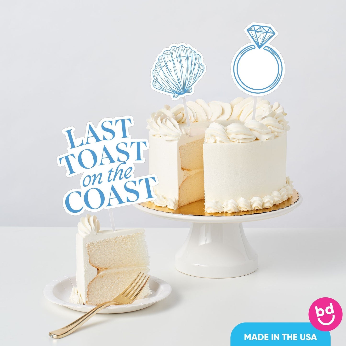 Last Toast on the Coast Cake Topper - 3 Pc