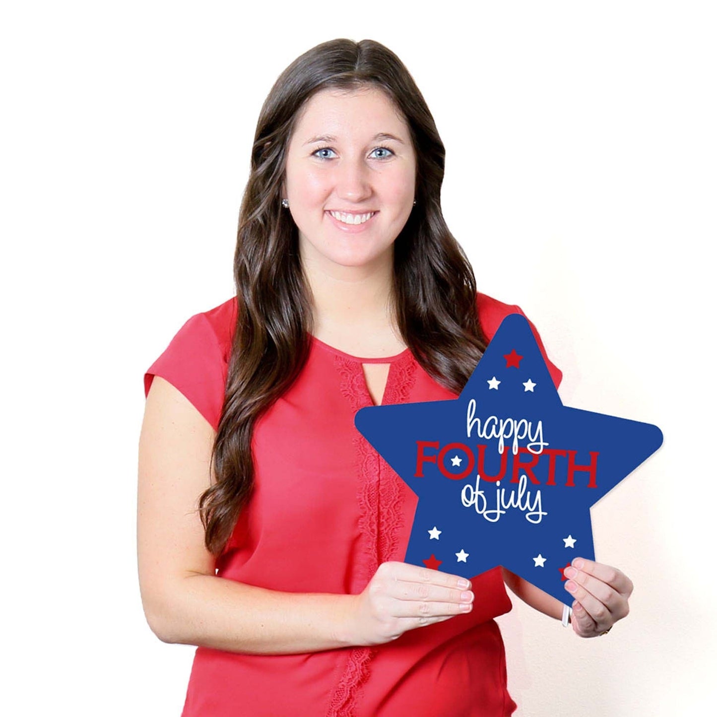 4th of July - Flag and Star Lawn Decorations - Outdoor Fourth Of July Party Yard Decorations - 10 Piece