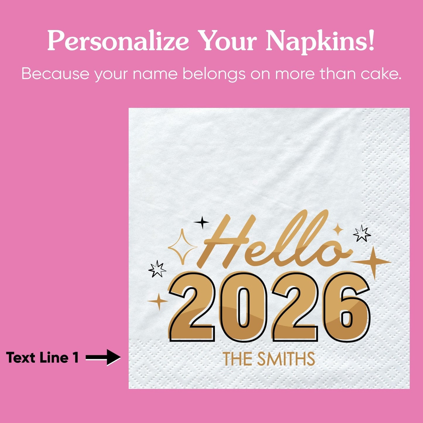 Custom Text - Hello New Year Napkins
