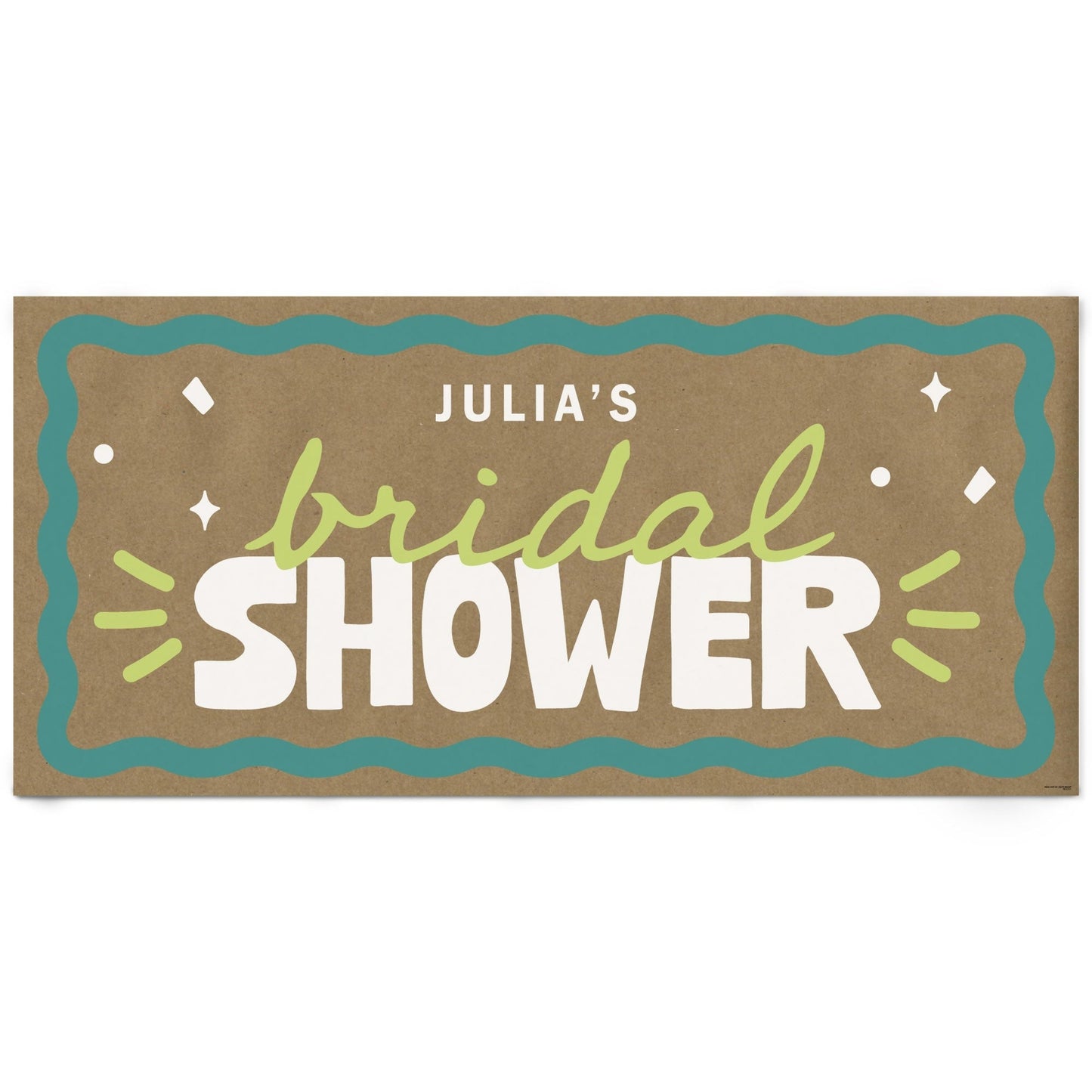 Custom Text Wavy Bridal Kraft Banner